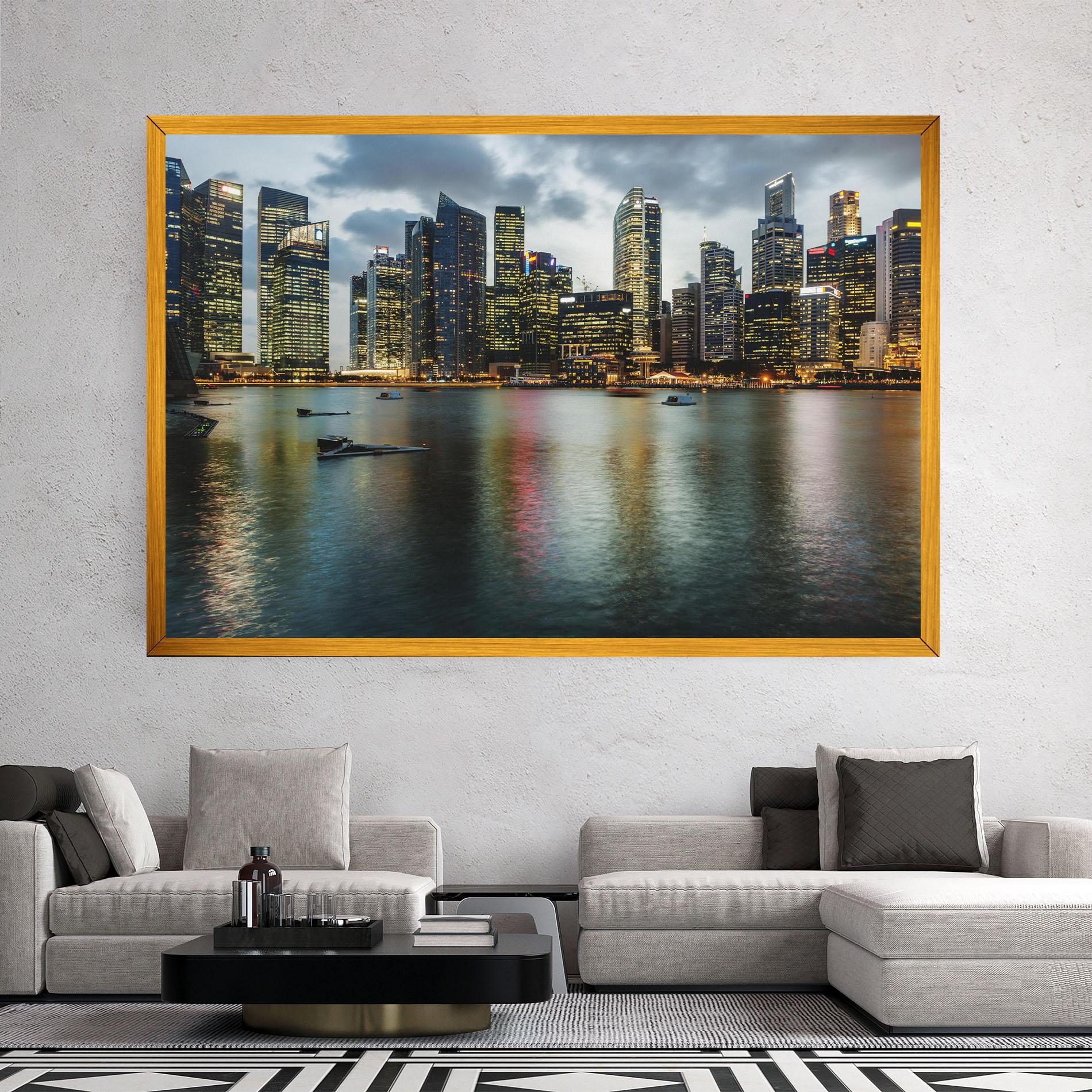 Leinwandbild Singapore Skyline mockup 2