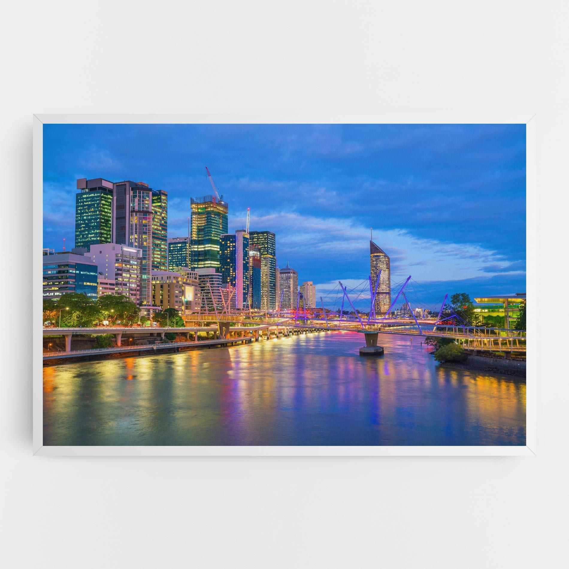 Leinwandbild Brisbane Skyline View mockup 0
