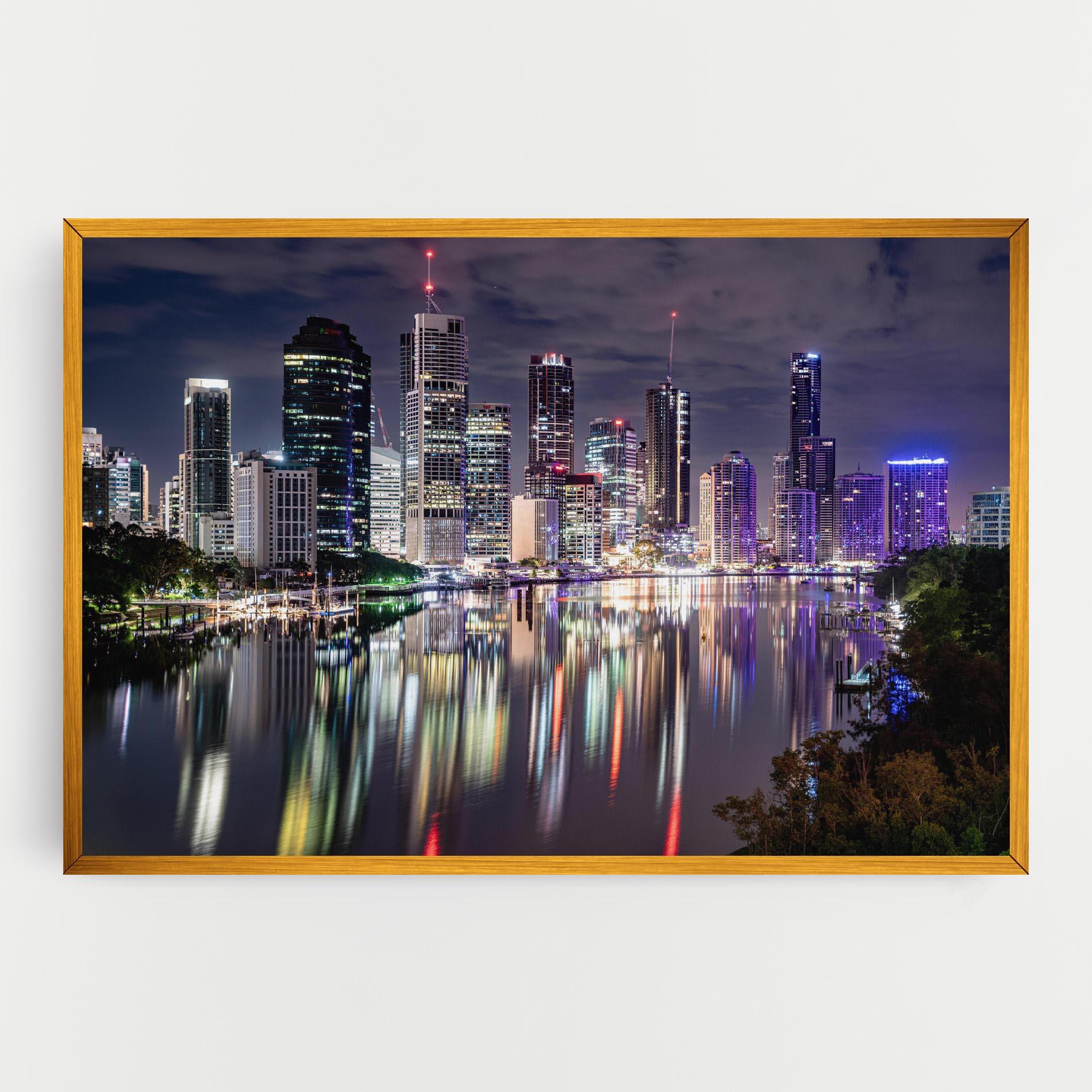 Leinwandbild Brisbane Night mockup 0