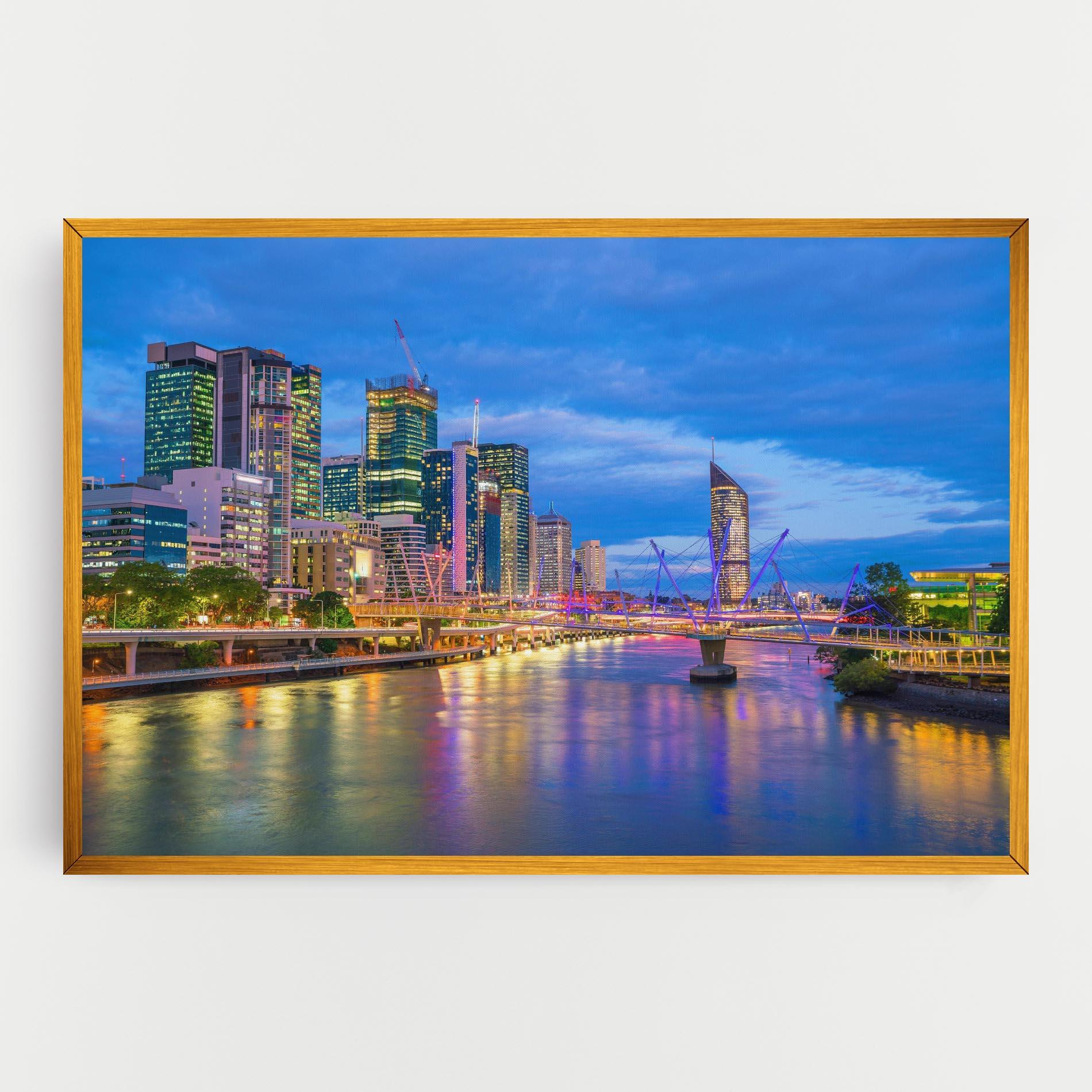 Leinwandbild Brisbane Skyline View mockup 0