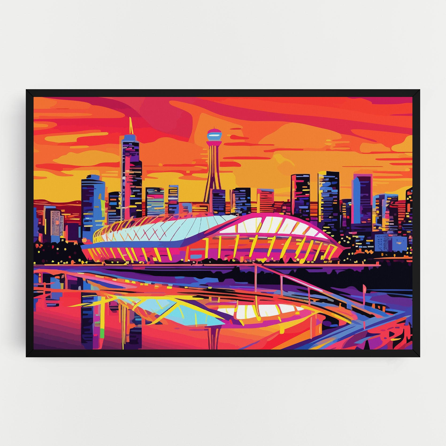 Leinwandbild Australian Orange Sunset mockup 0