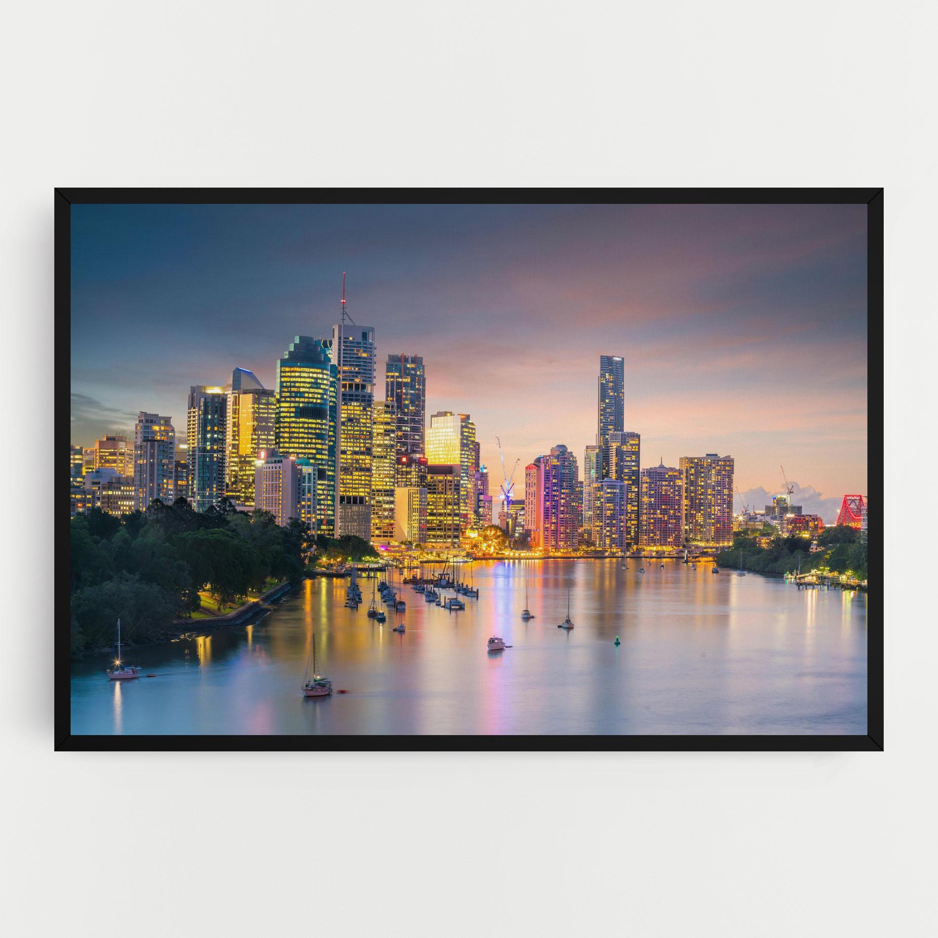 Leinwandbild Brisbane City Skyline mockup 0