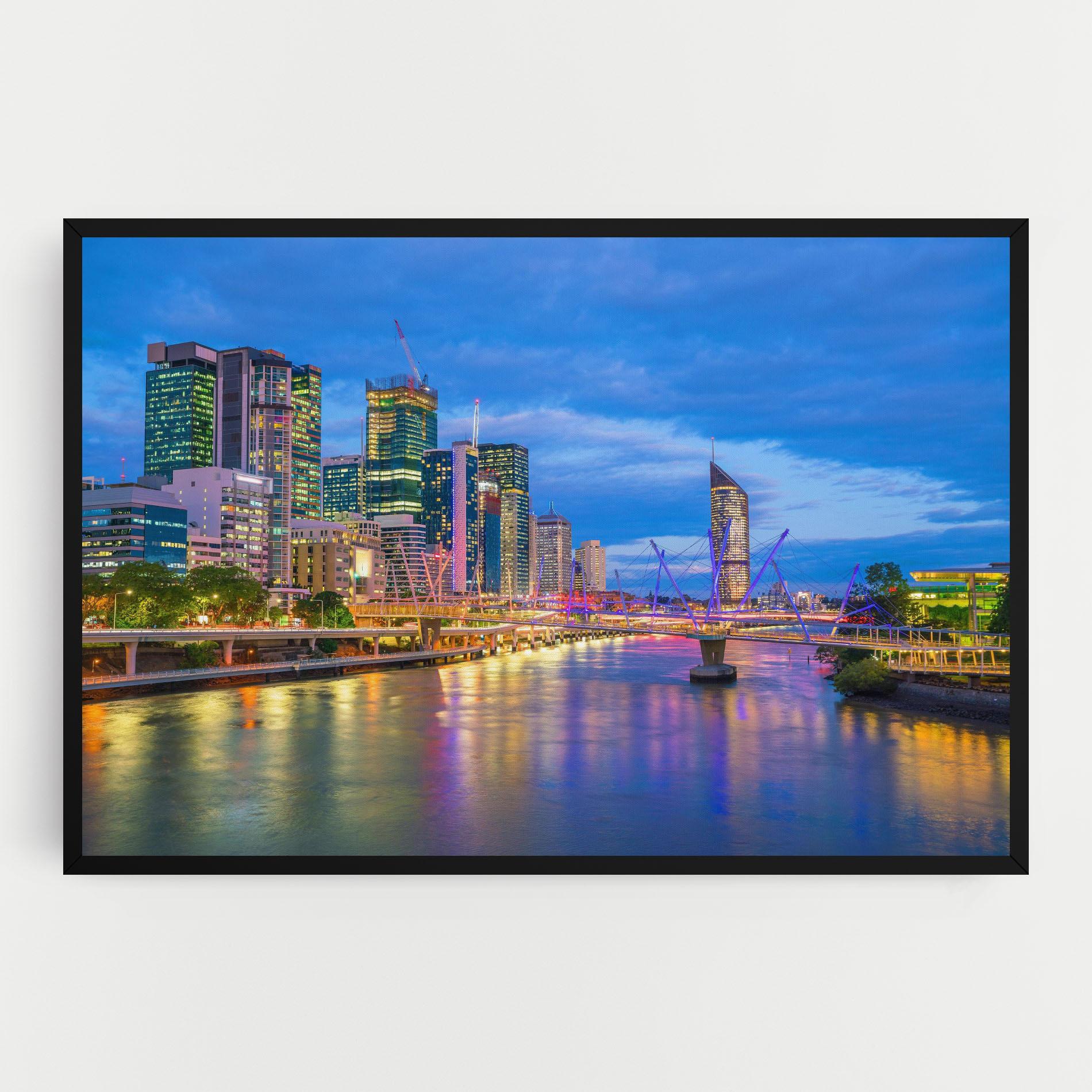 Leinwandbild Brisbane Skyline View mockup 0
