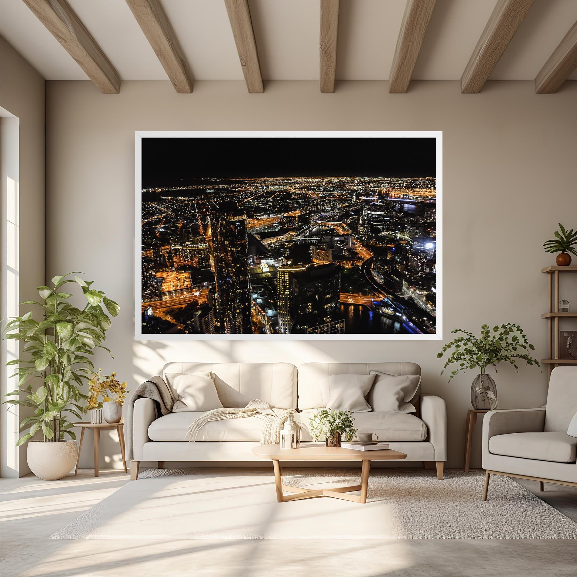 Leinwandbild Black City Light mockup 6