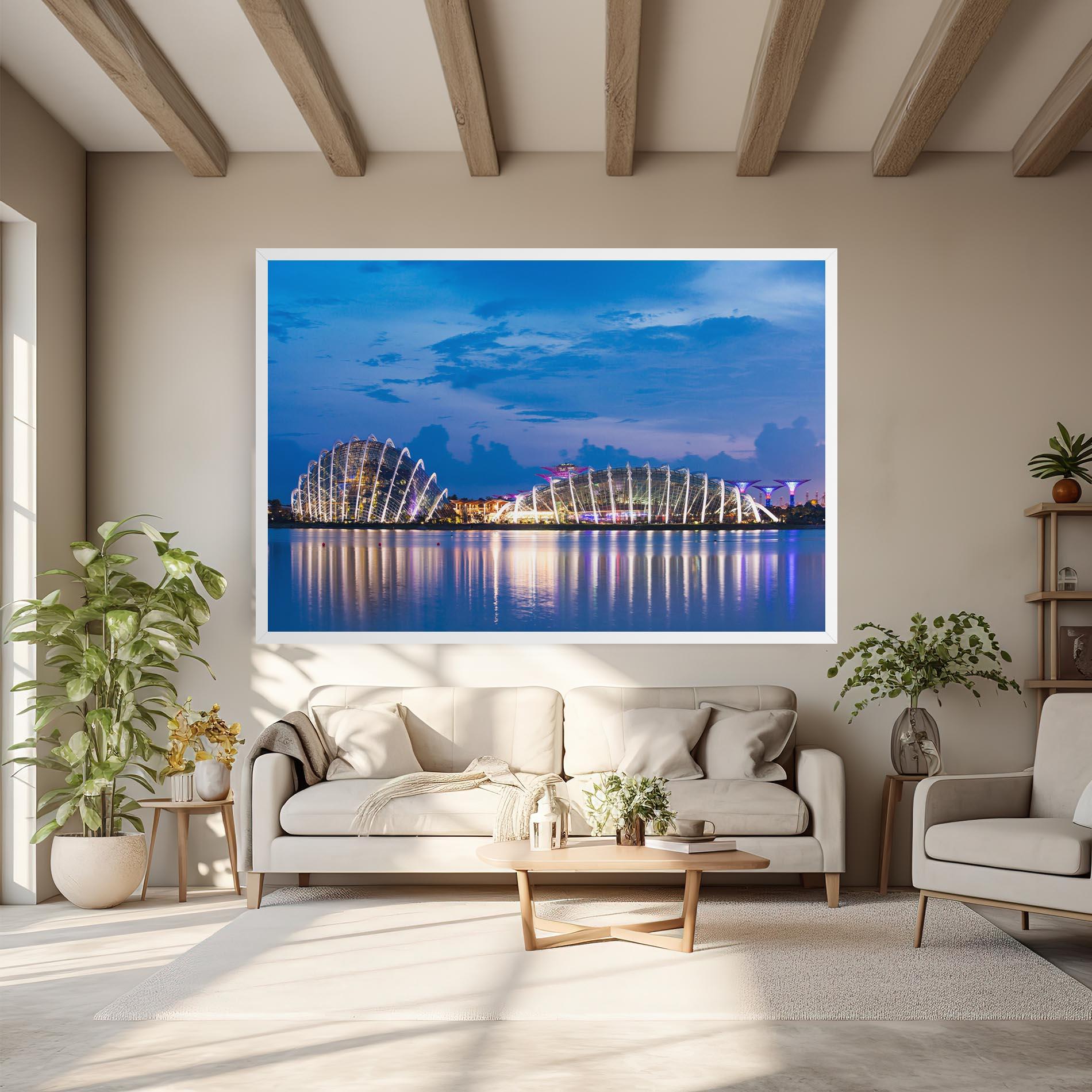 Leinwandbild Singapore Blue Sunset mockup 6