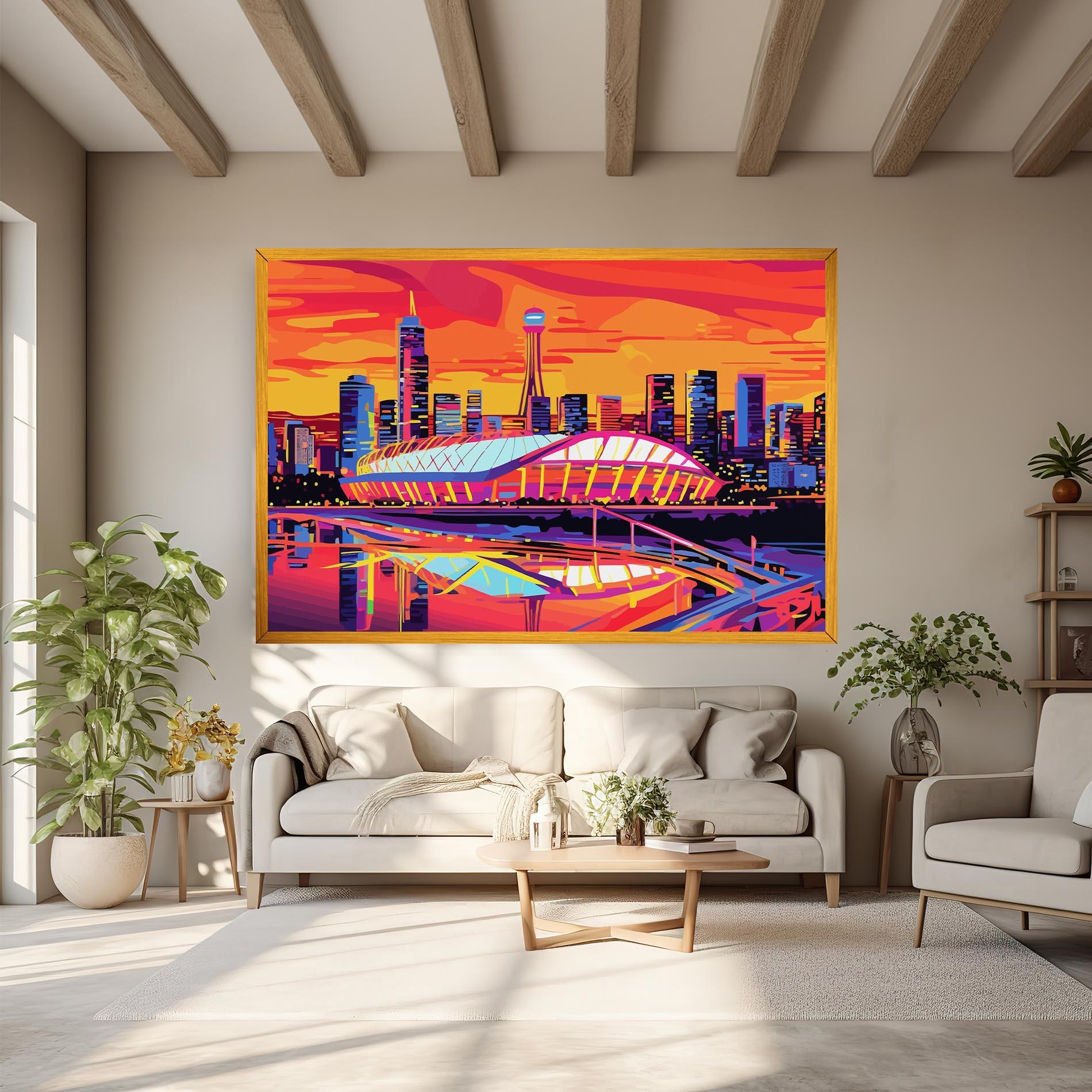 Leinwandbild Australian Orange Sunset mockup 6
