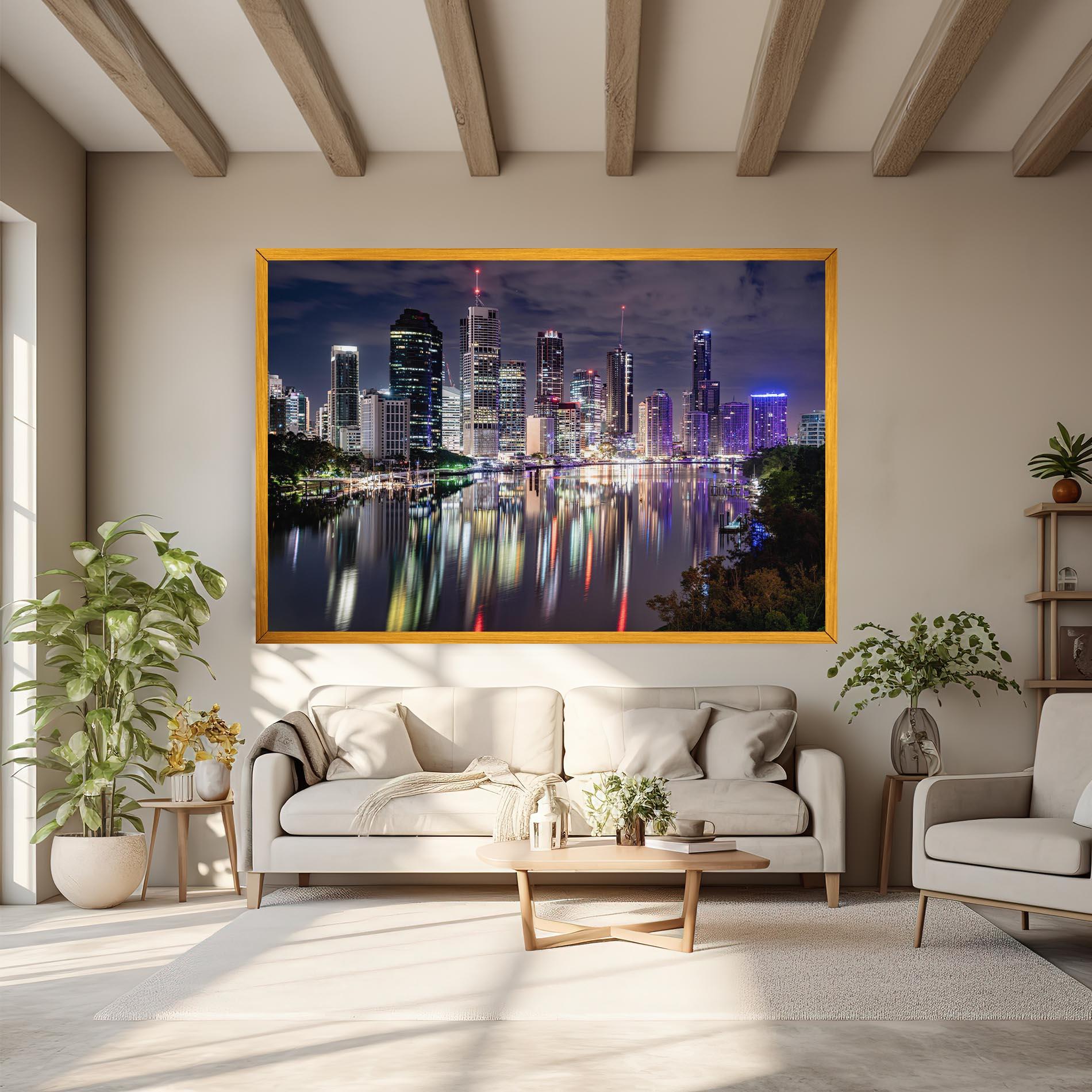 Leinwandbild Brisbane Night mockup 6