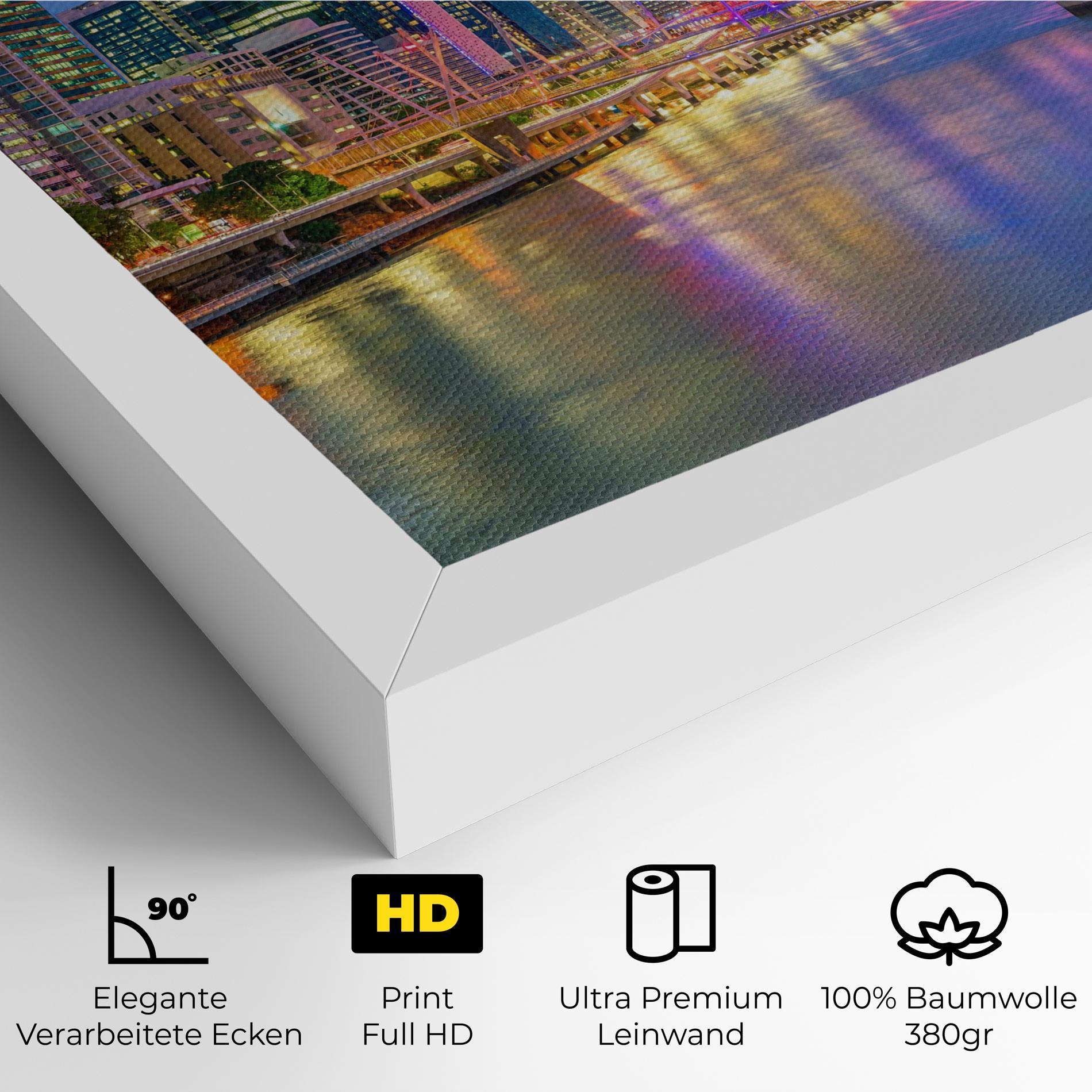 Leinwandbild Brisbane Skyline View mockup 4