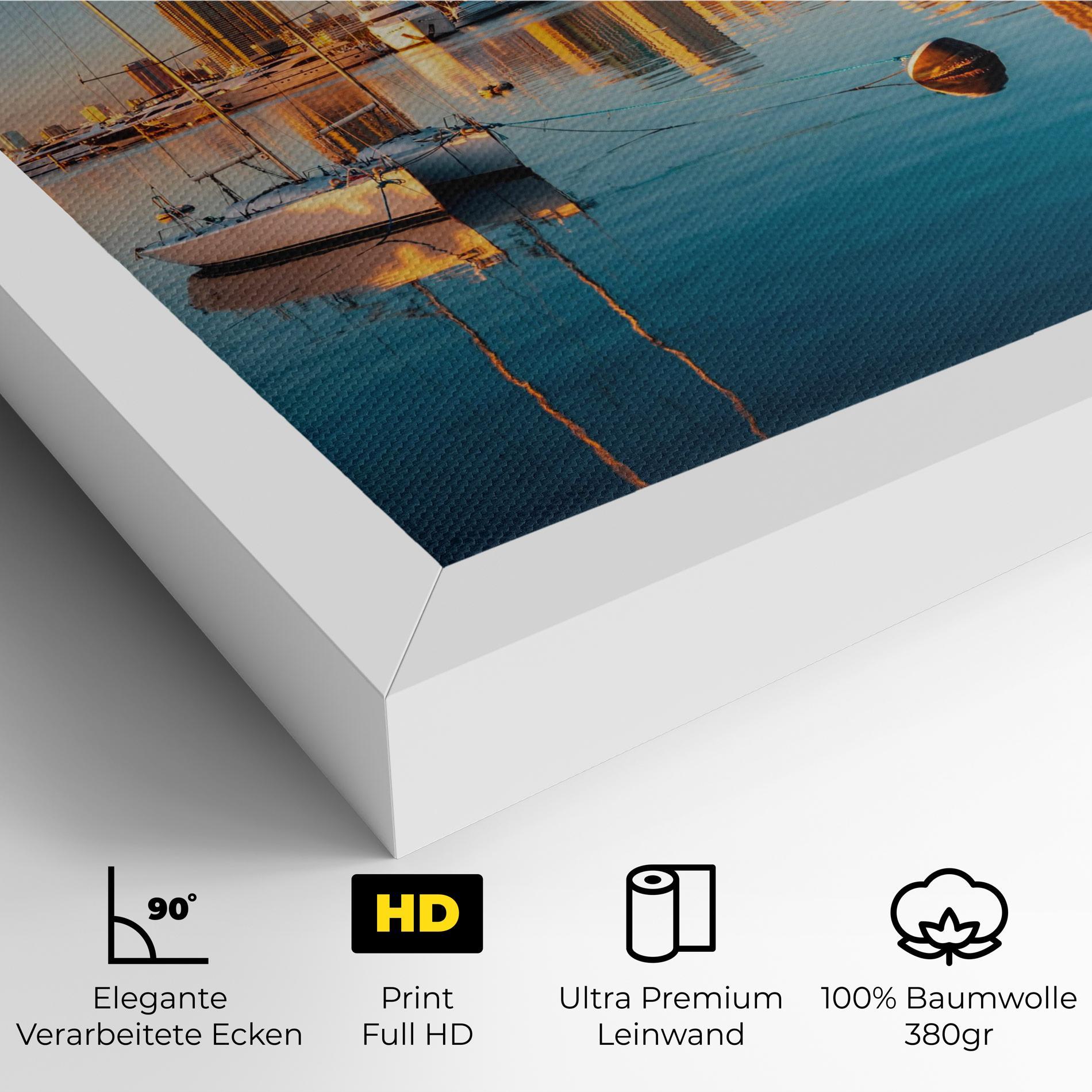 Leinwandbild Skyscrapers Water mockup 4