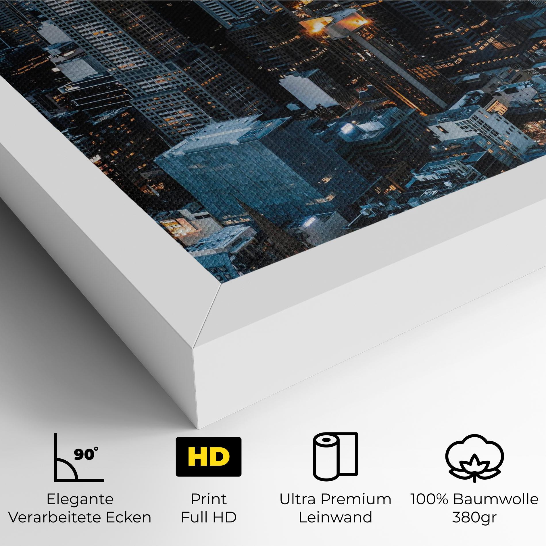 Leinwandbild Yellow Lights Skyline mockup 4