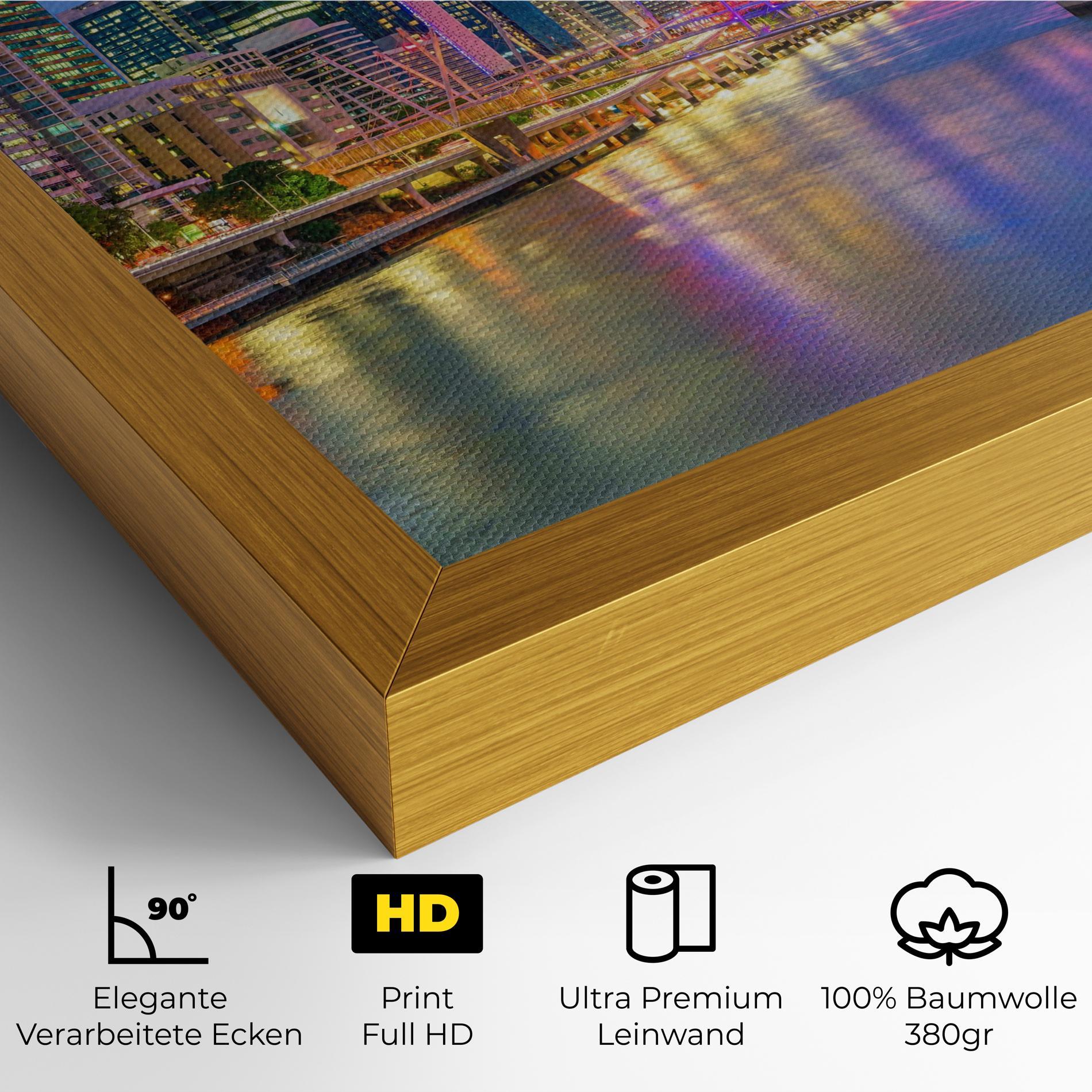 Leinwandbild Brisbane Skyline View mockup 4