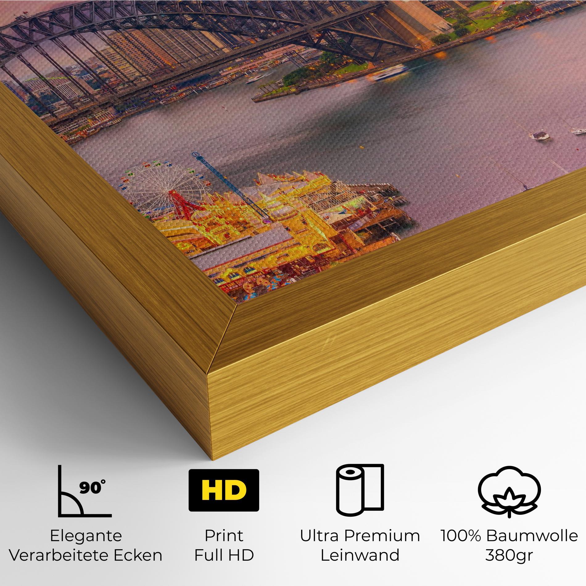 Leinwandbild Pink Sydney Skyline mockup 4