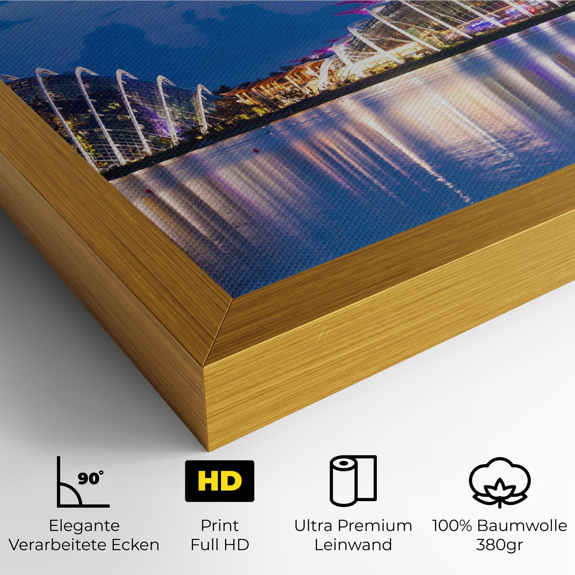 Leinwandbild Singapore Blue Sunset mockup 4