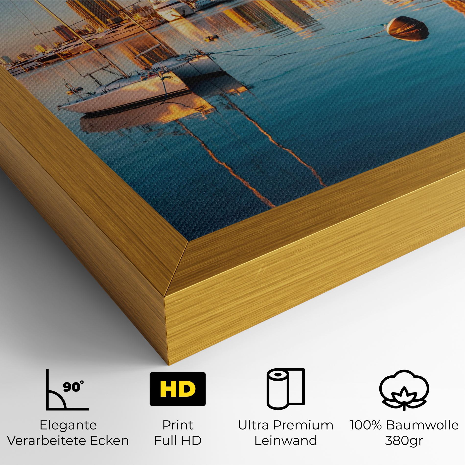 Leinwandbild Skyscrapers Water mockup 4