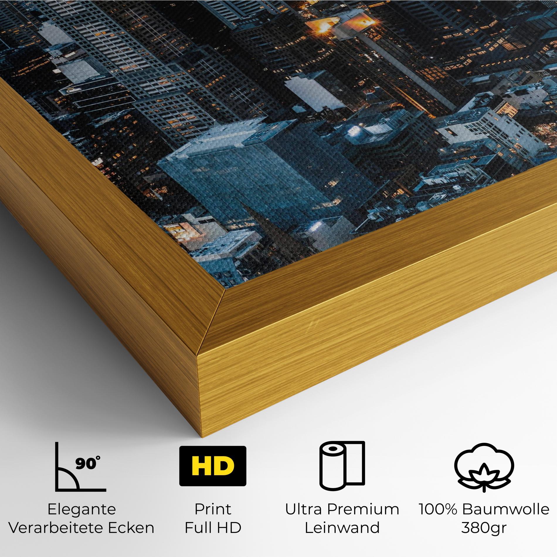 Leinwandbild Yellow Lights Skyline mockup 4