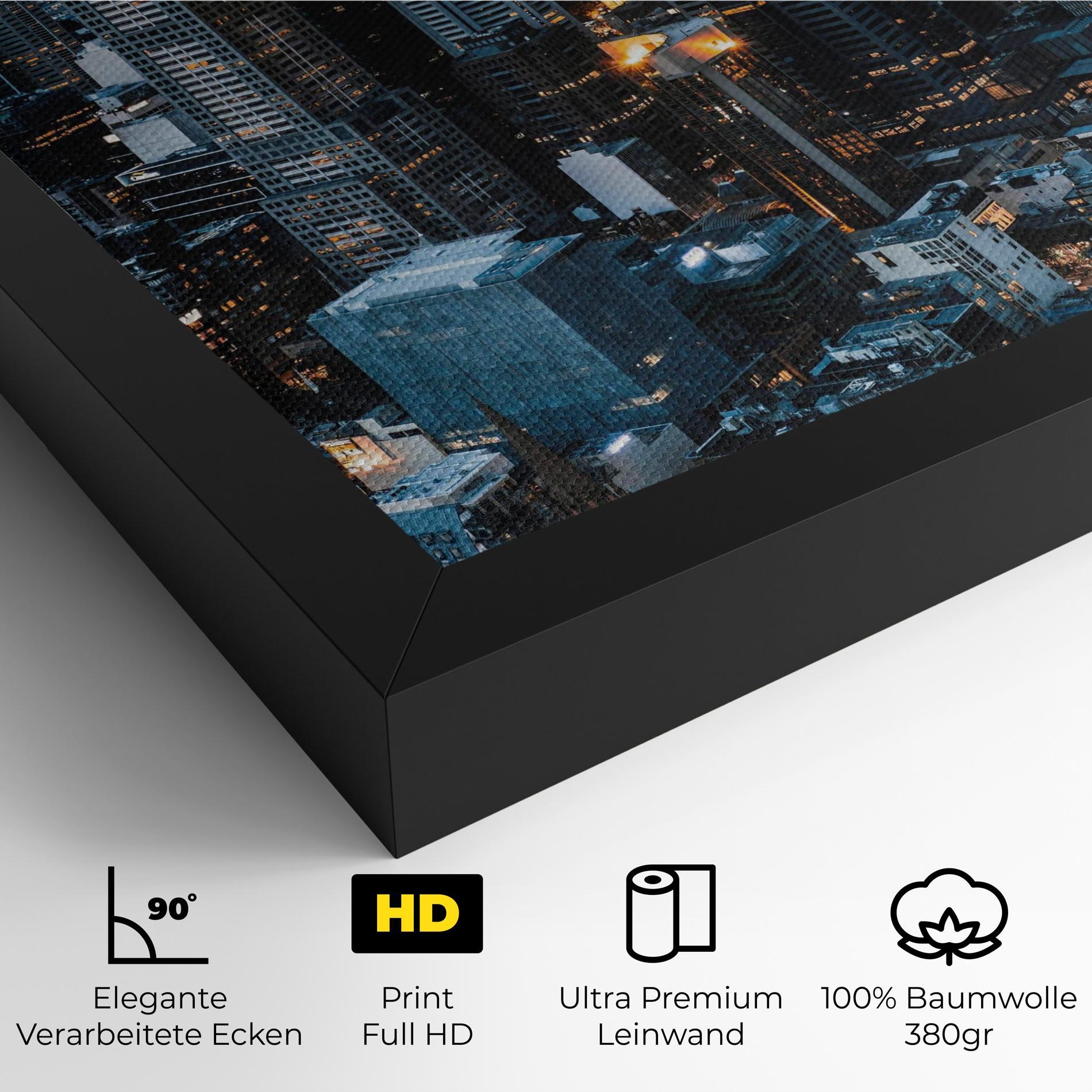 Leinwandbild Yellow Lights Skyline mockup 4