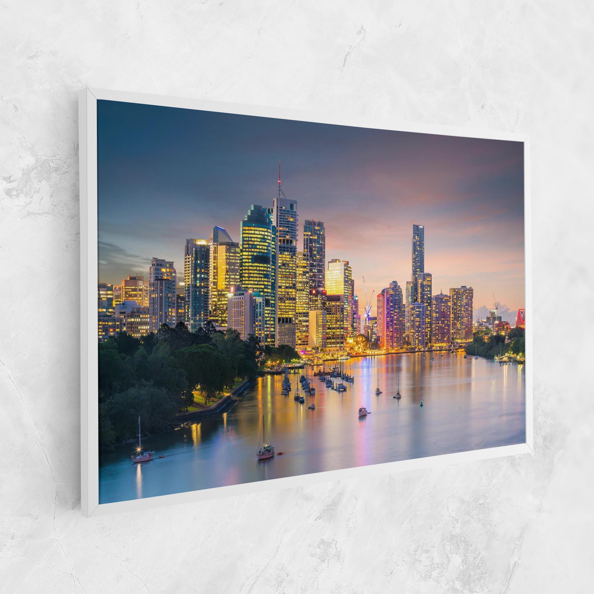 Leinwandbild Brisbane City Skyline mockup 1