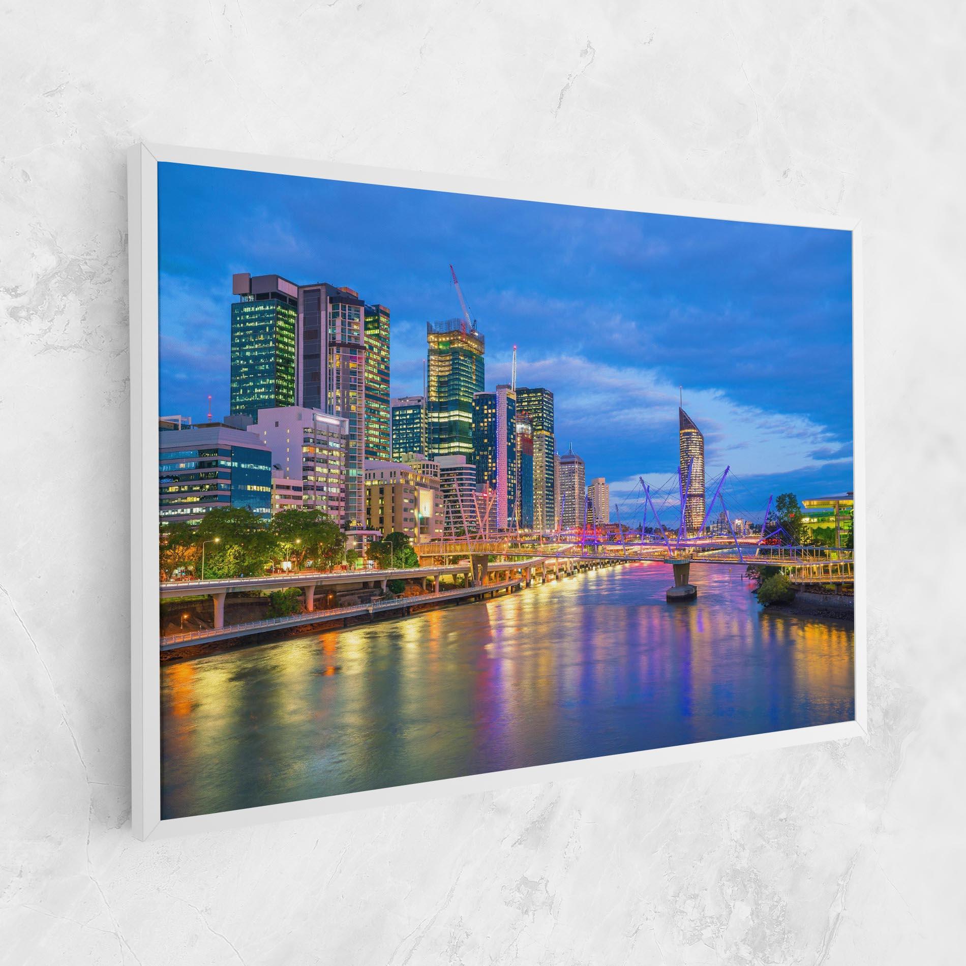 Leinwandbild Brisbane Skyline View mockup 1