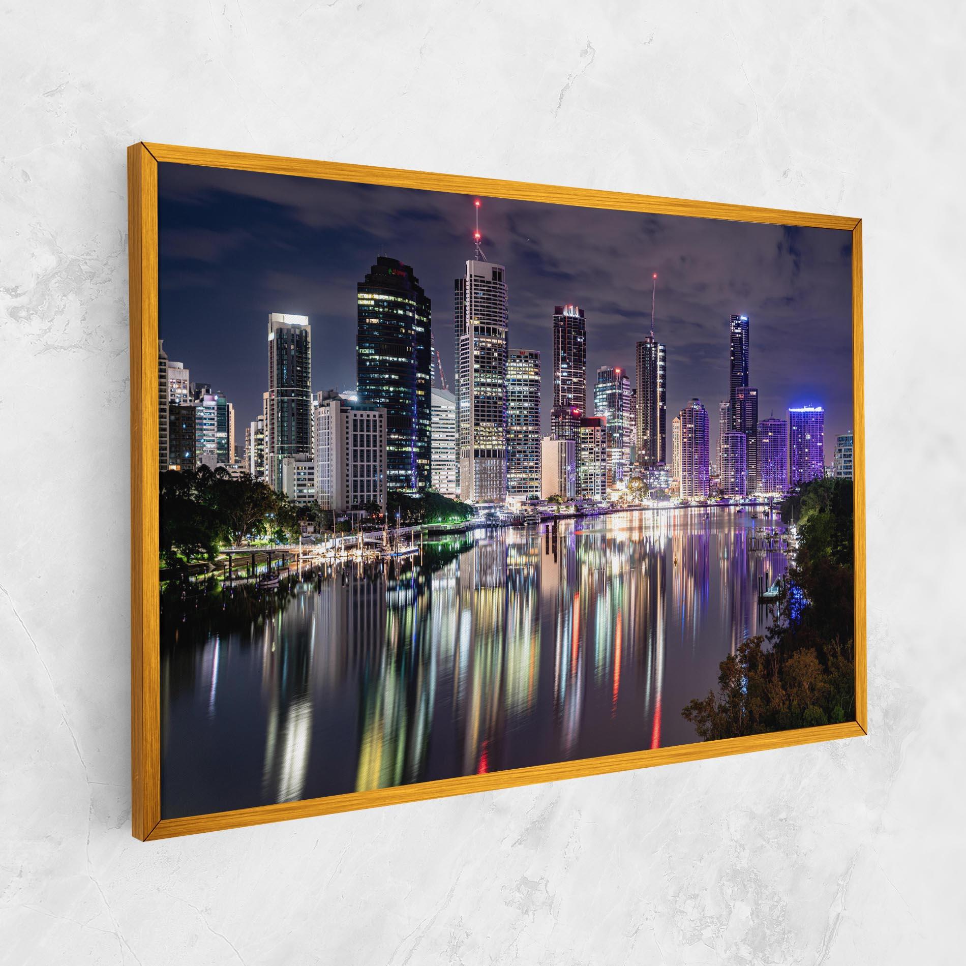 Leinwandbild Brisbane Night mockup 1