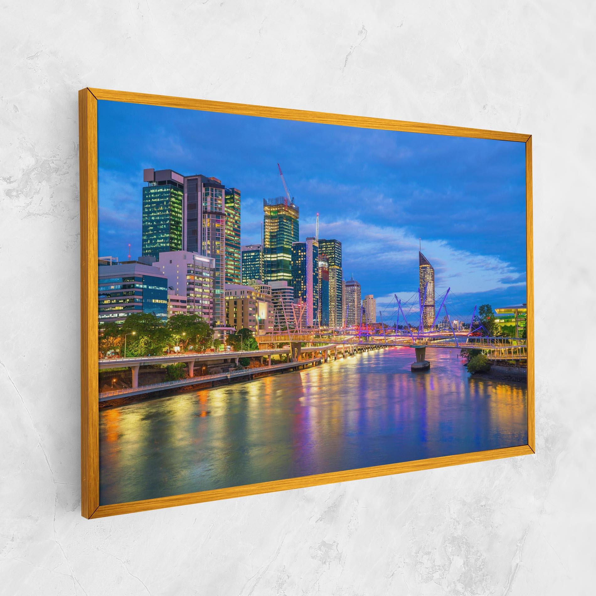 Leinwandbild Brisbane Skyline View mockup 1