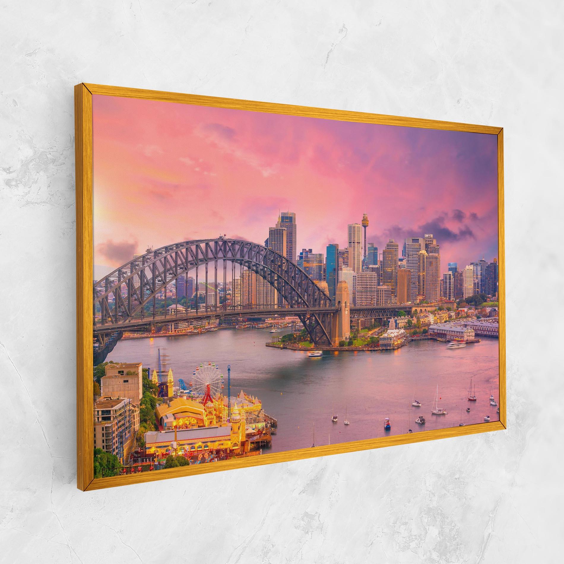 Leinwandbild Pink Sydney Skyline mockup 1