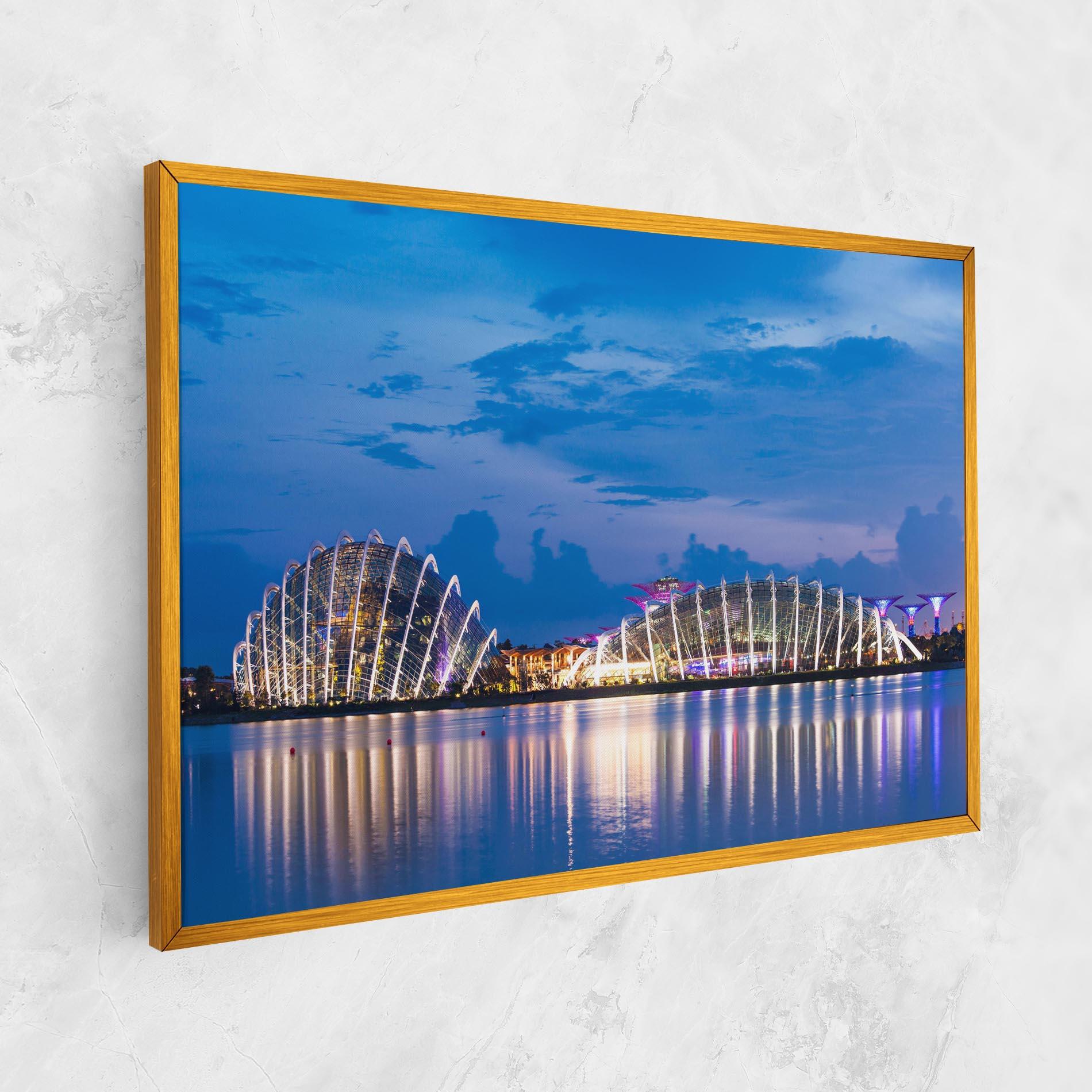 Leinwandbild Singapore Blue Sunset mockup 1
