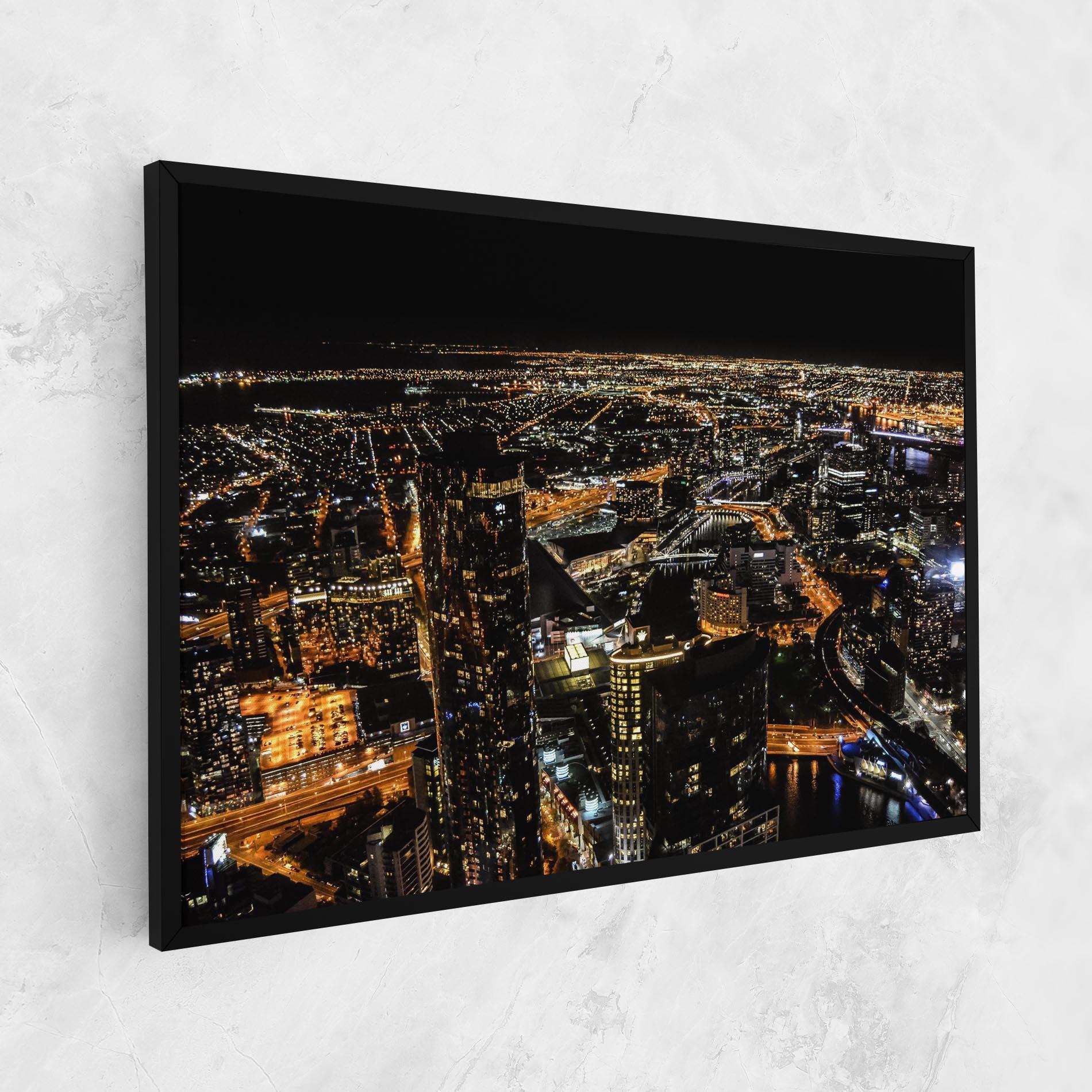 Leinwandbild Black City Light mockup 1