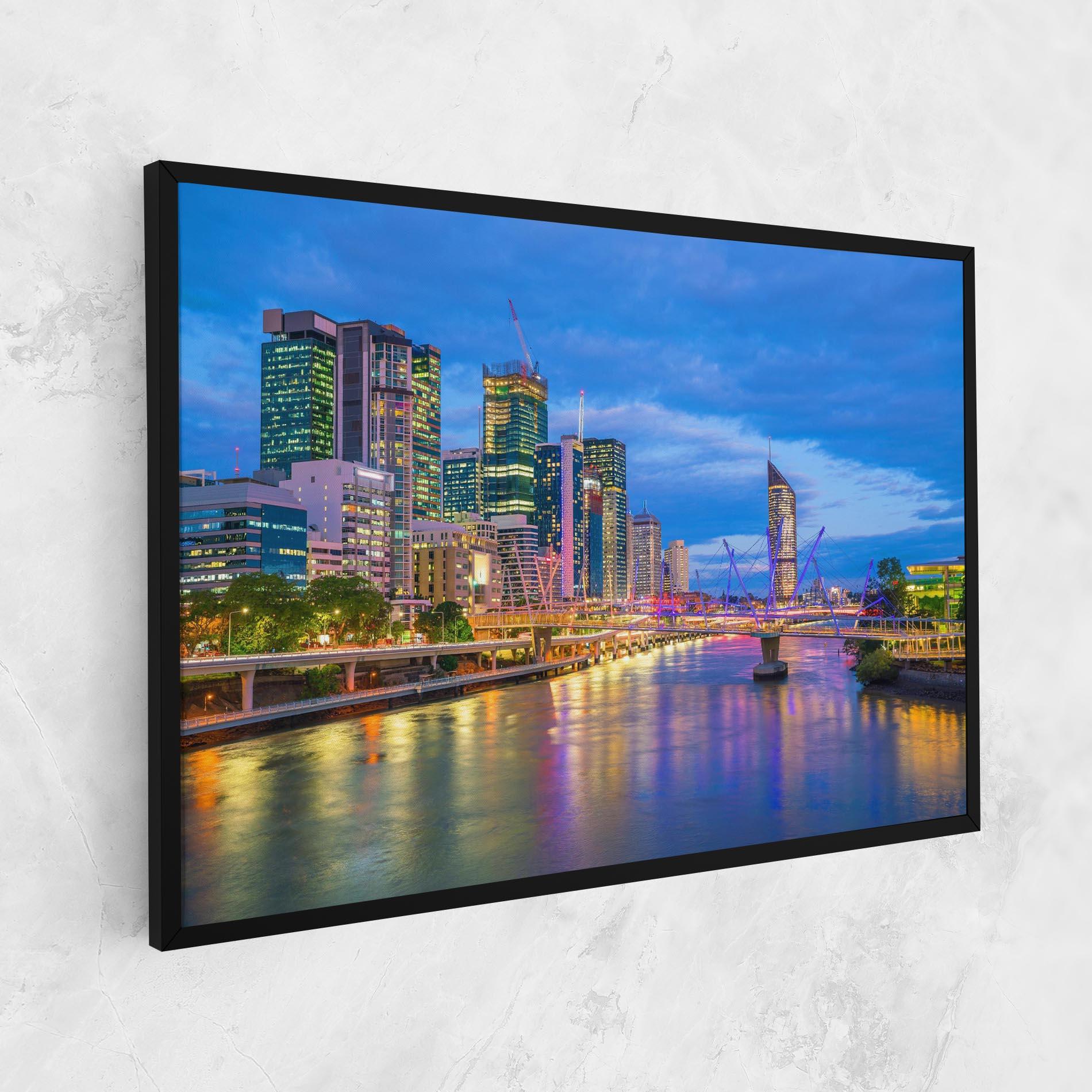 Leinwandbild Brisbane Skyline View mockup 1