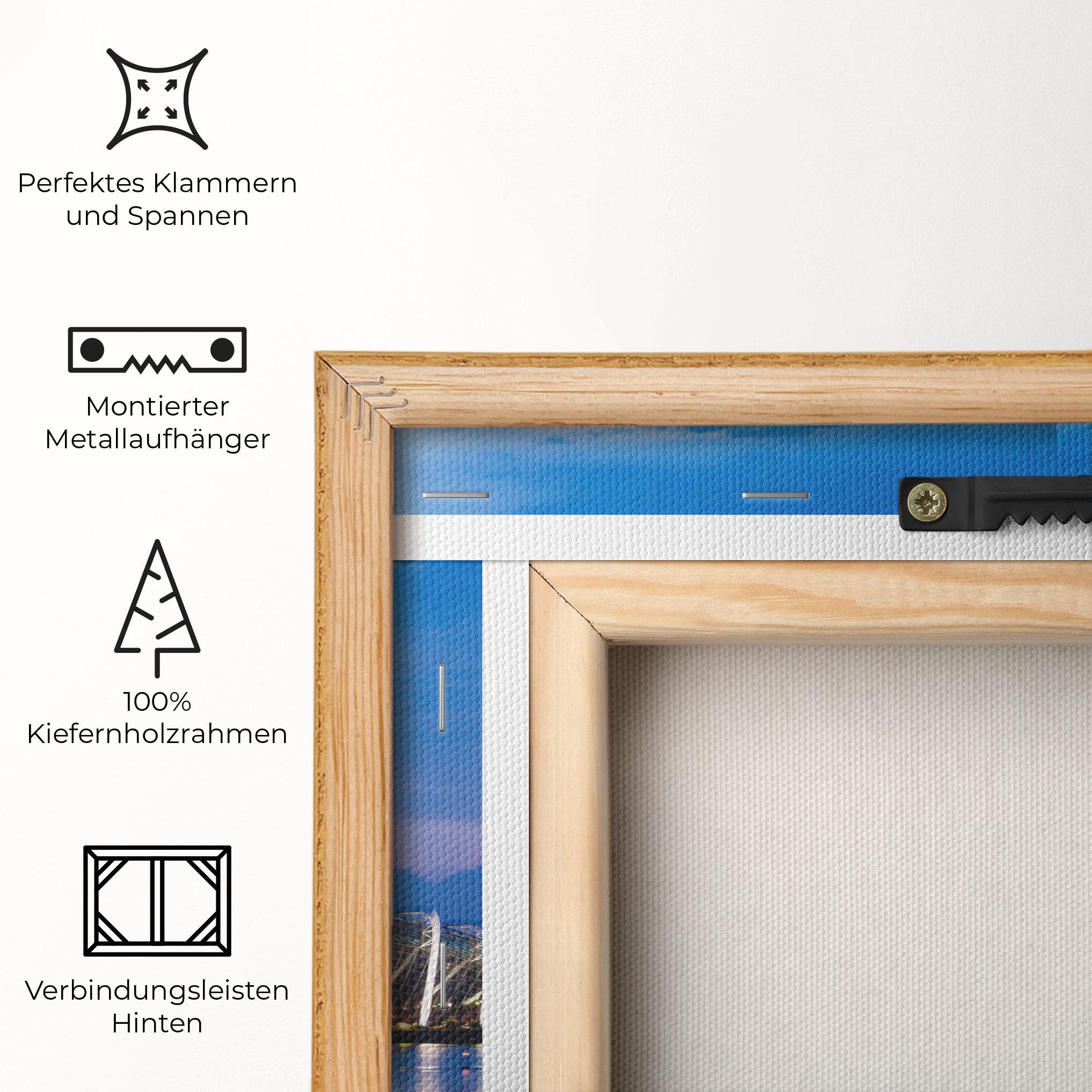 Leinwandbild Singapore Blue Sunset mockup 5