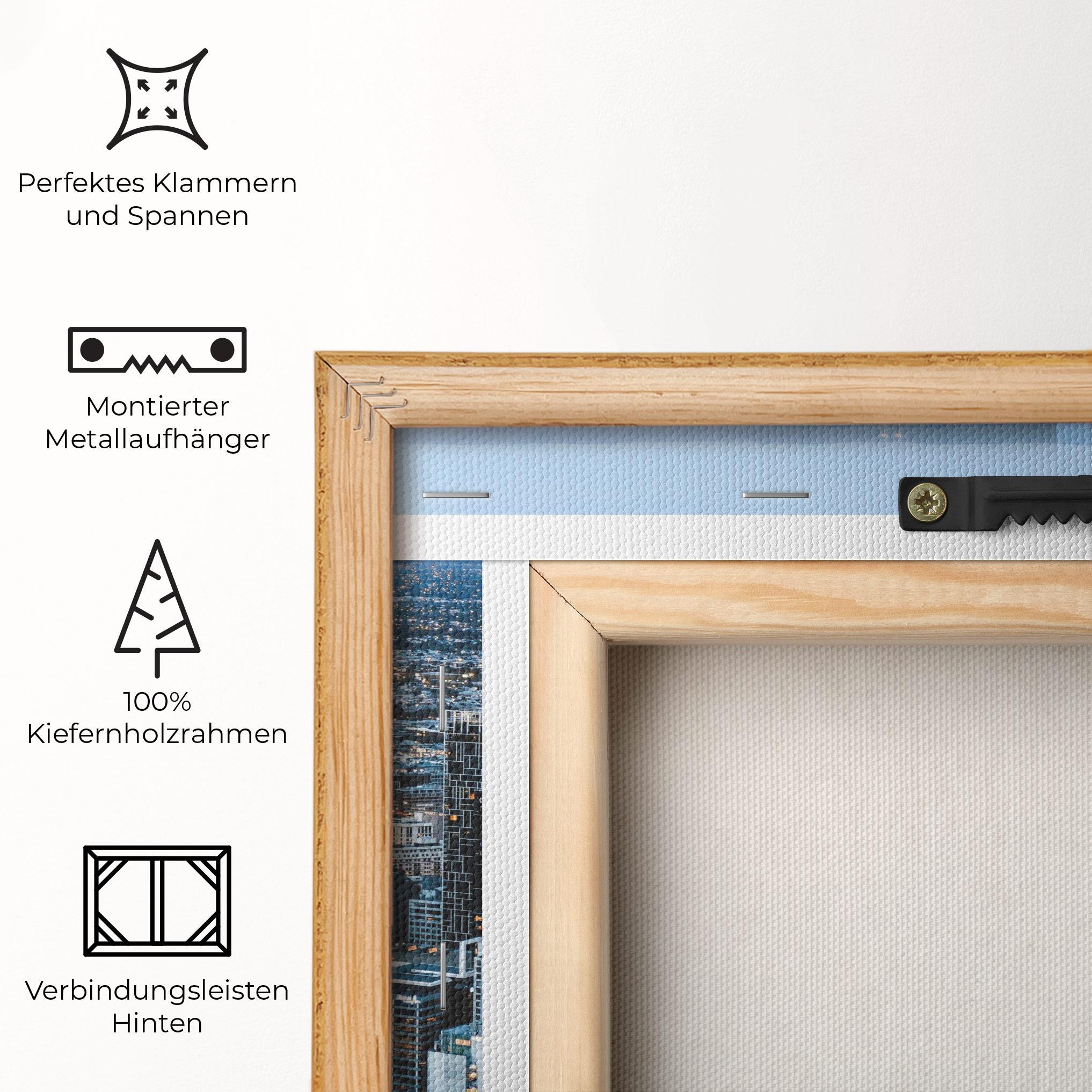 Leinwandbild Yellow Lights Skyline mockup 5