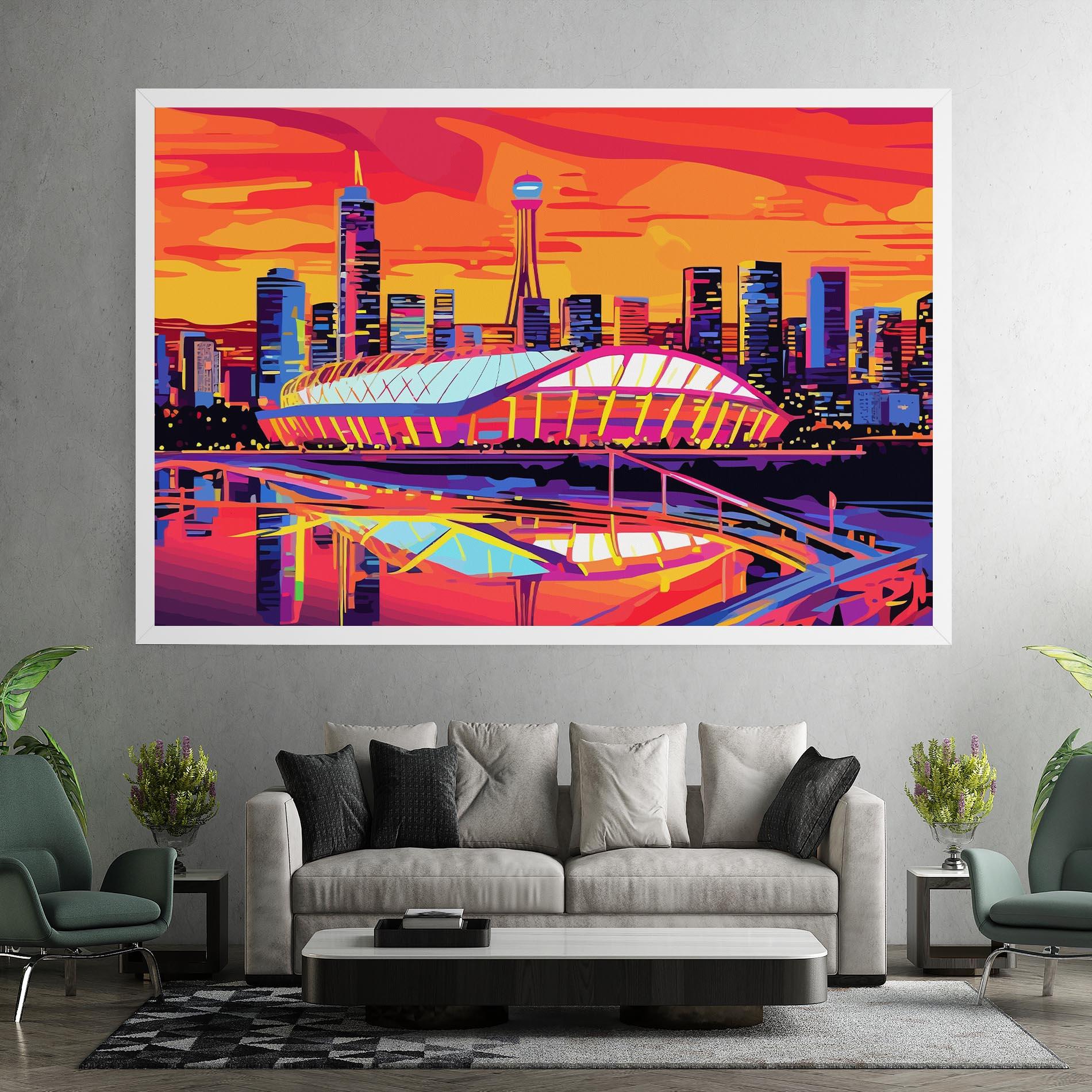 Leinwandbild Australian Orange Sunset mockup 7