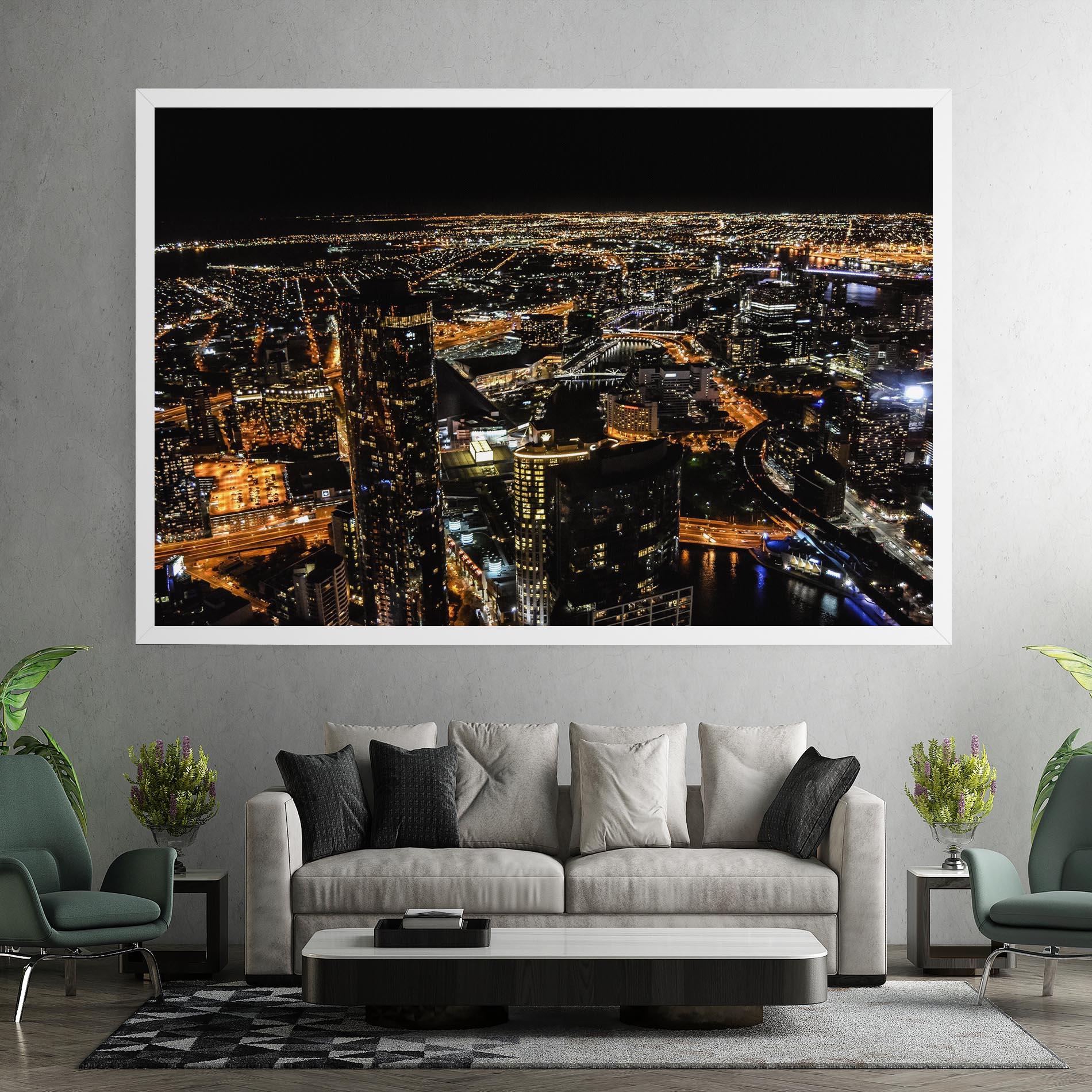 Leinwandbild Black City Light mockup 7