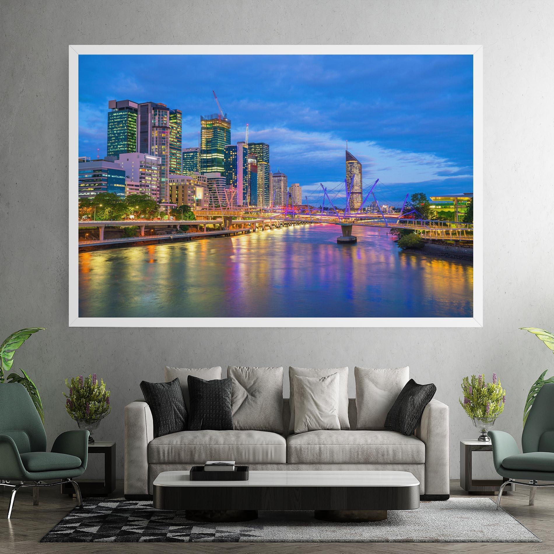 Leinwandbild Brisbane Skyline View mockup 7
