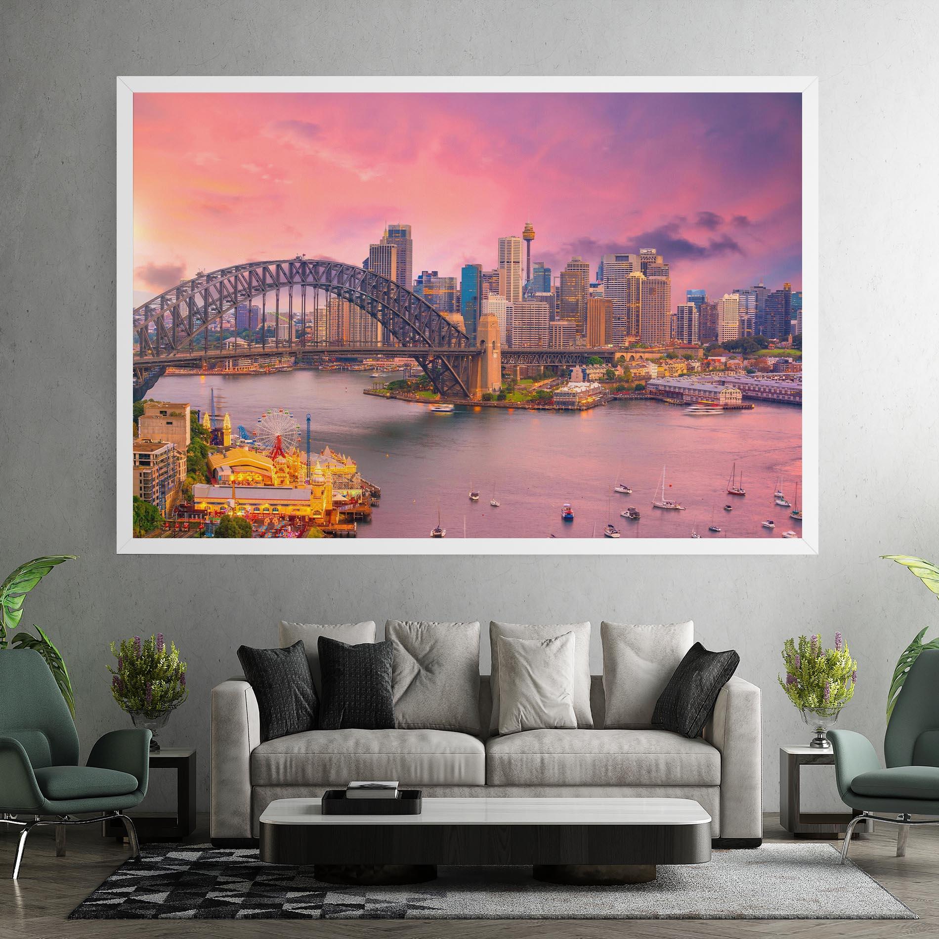 Leinwandbild Pink Sydney Skyline mockup 7