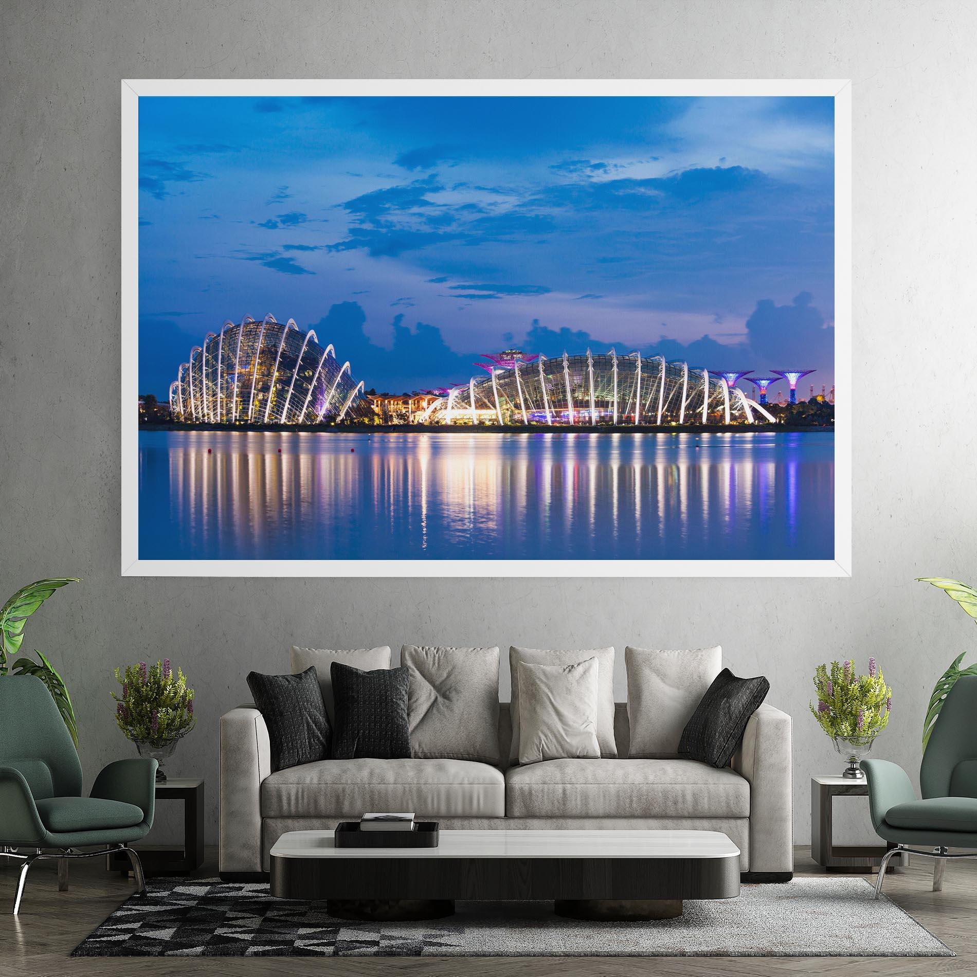 Leinwandbild Singapore Blue Sunset mockup 7