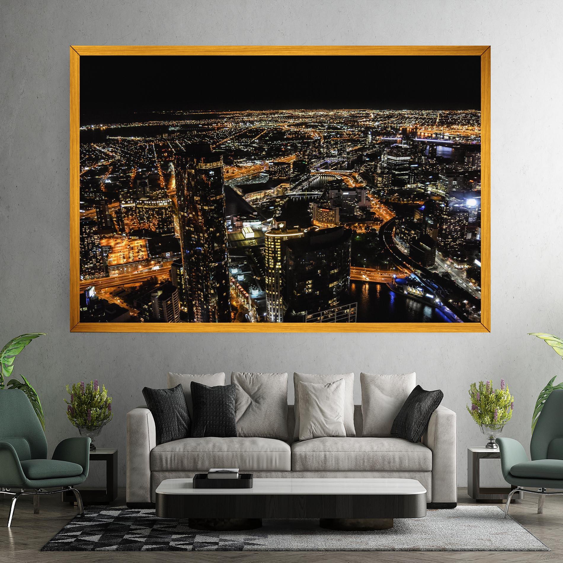 Leinwandbild Black City Light mockup 7