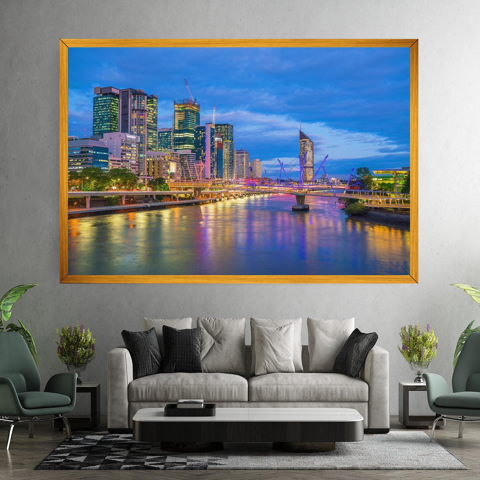 Leinwandbild Brisbane Skyline View mockup 7