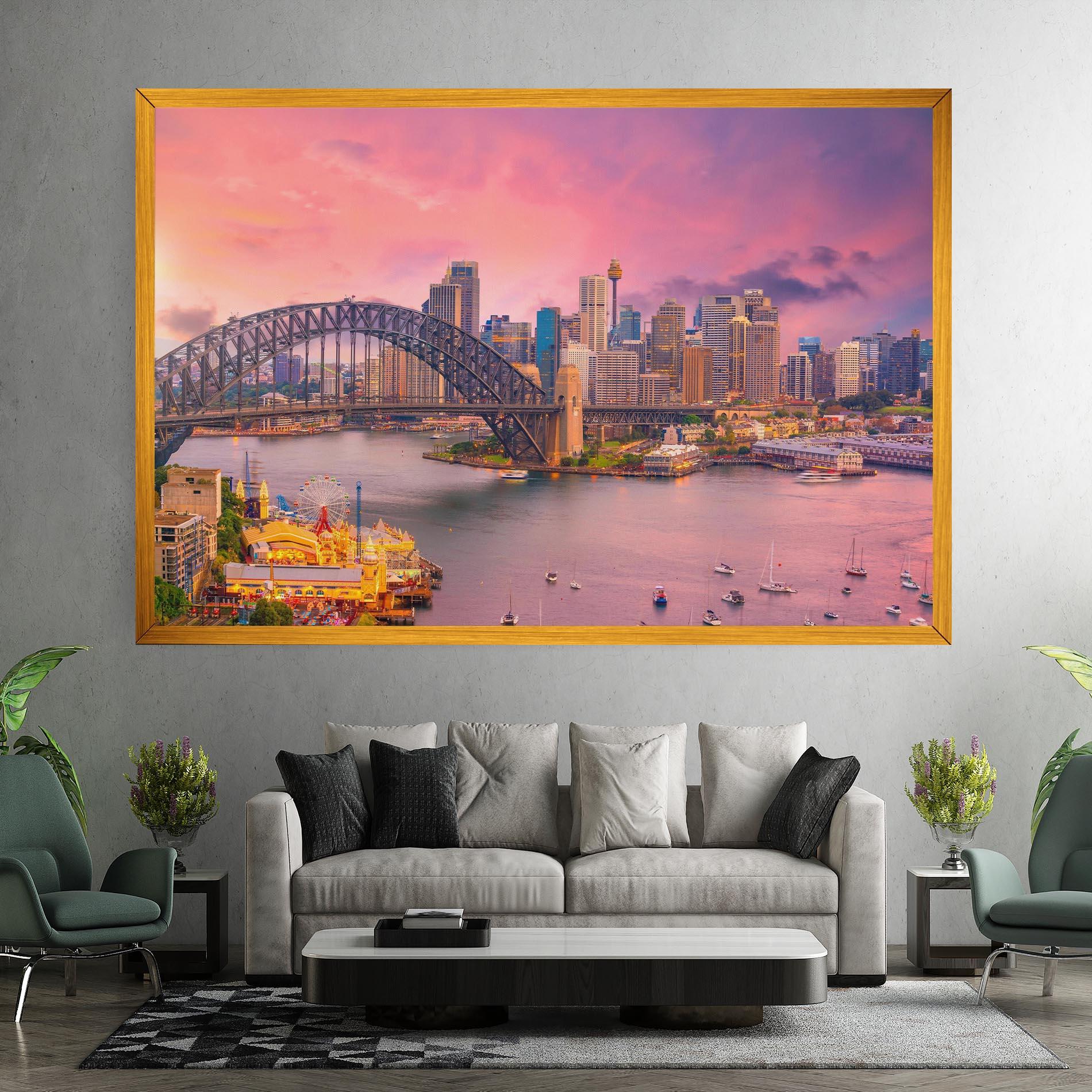 Leinwandbild Pink Sydney Skyline mockup 7