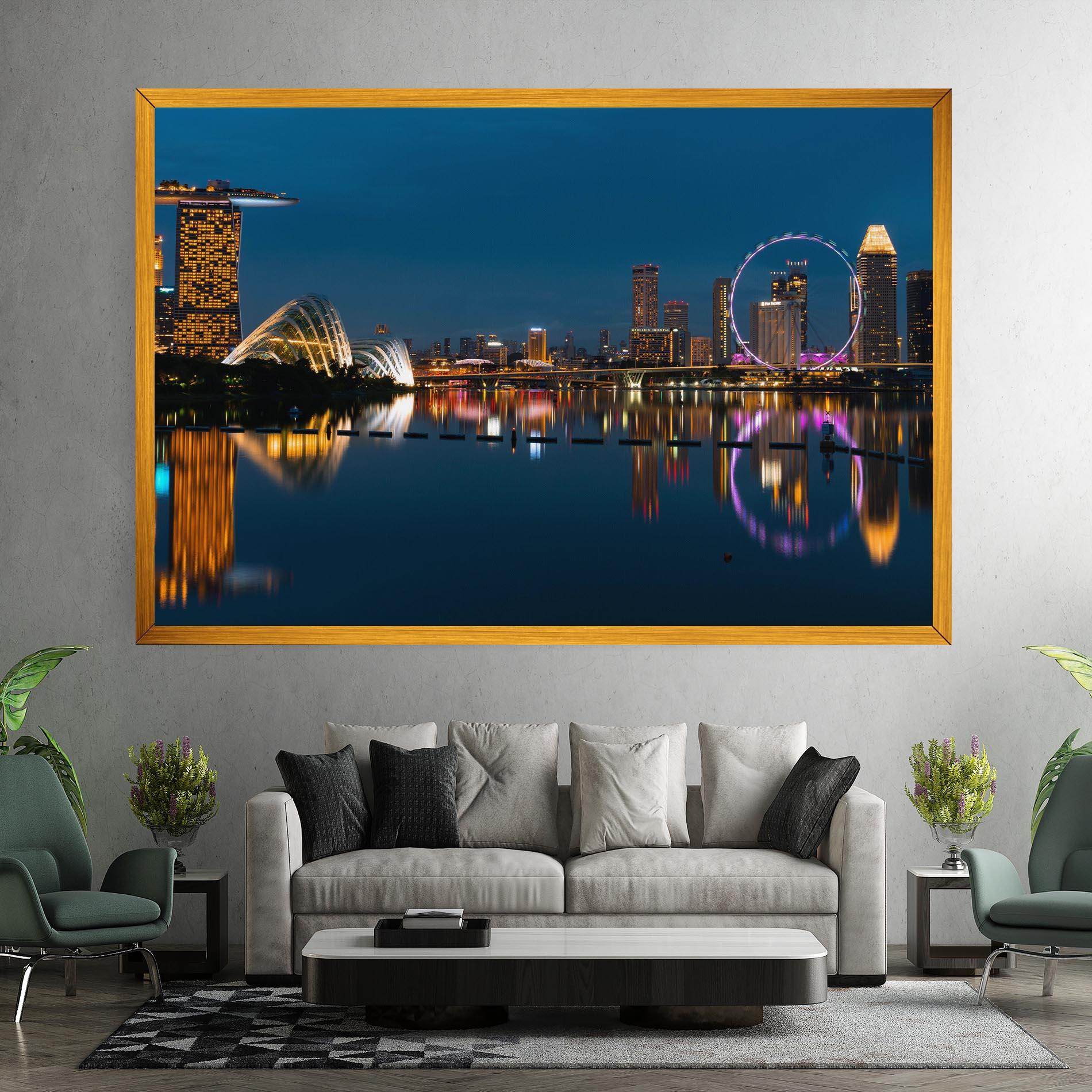 Leinwandbild Singapore City Skyline mockup 7