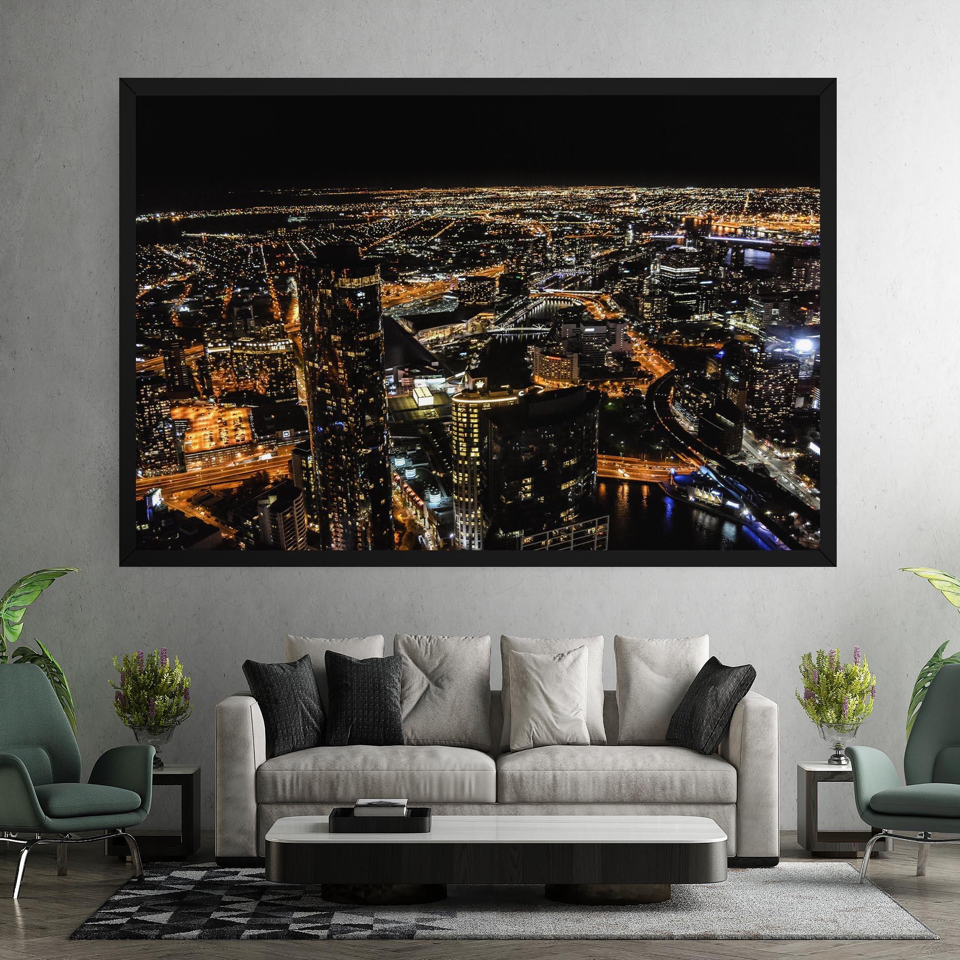 Leinwandbild Black City Light mockup 7