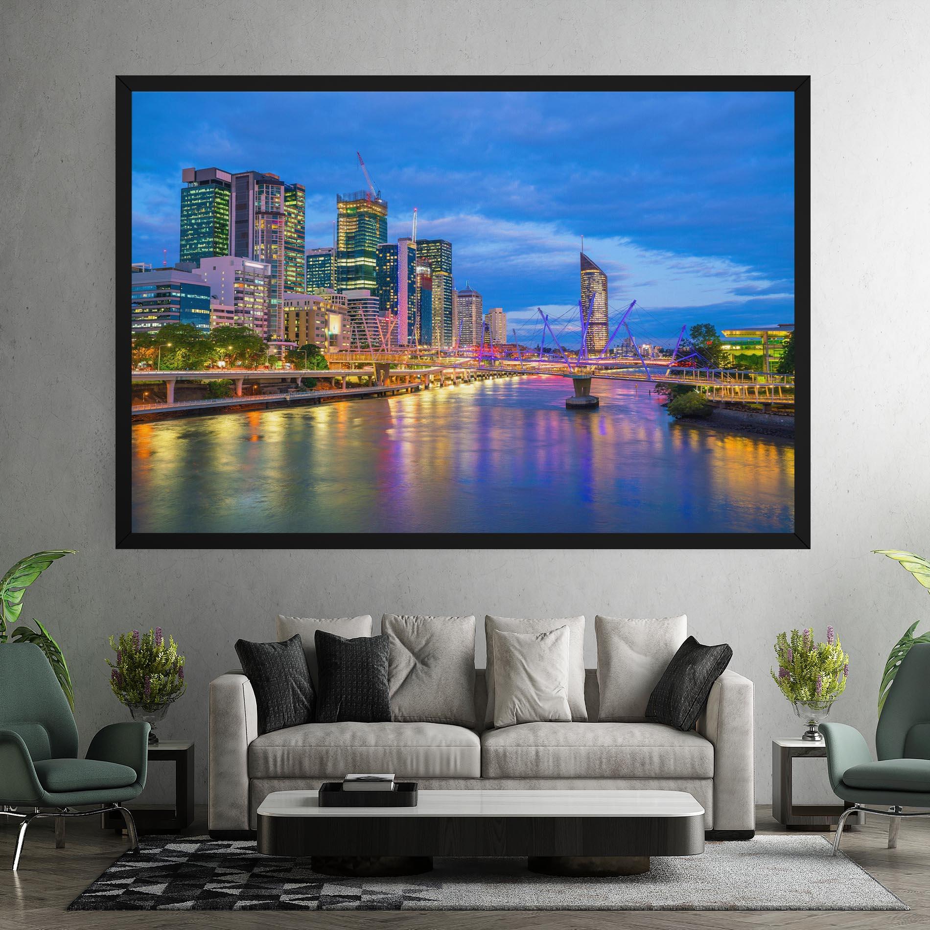 Leinwandbild Brisbane Skyline View mockup 7