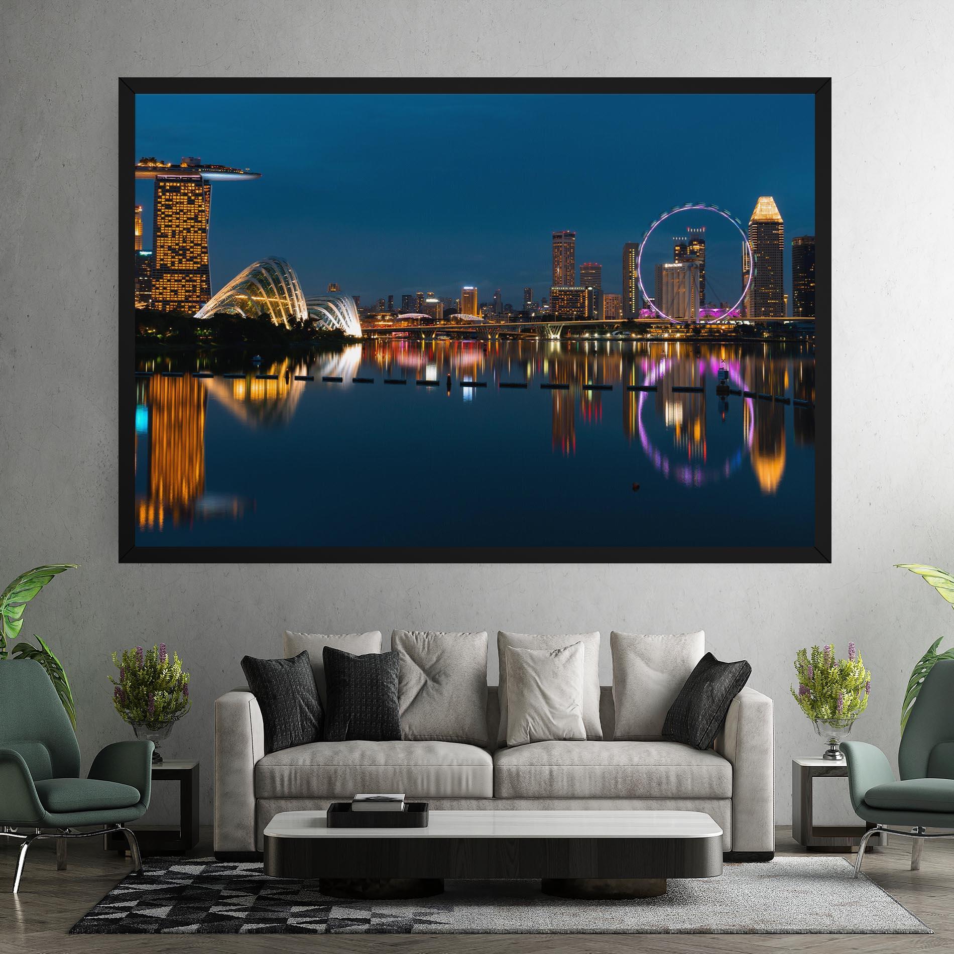 Leinwandbild Singapore City Skyline mockup 7