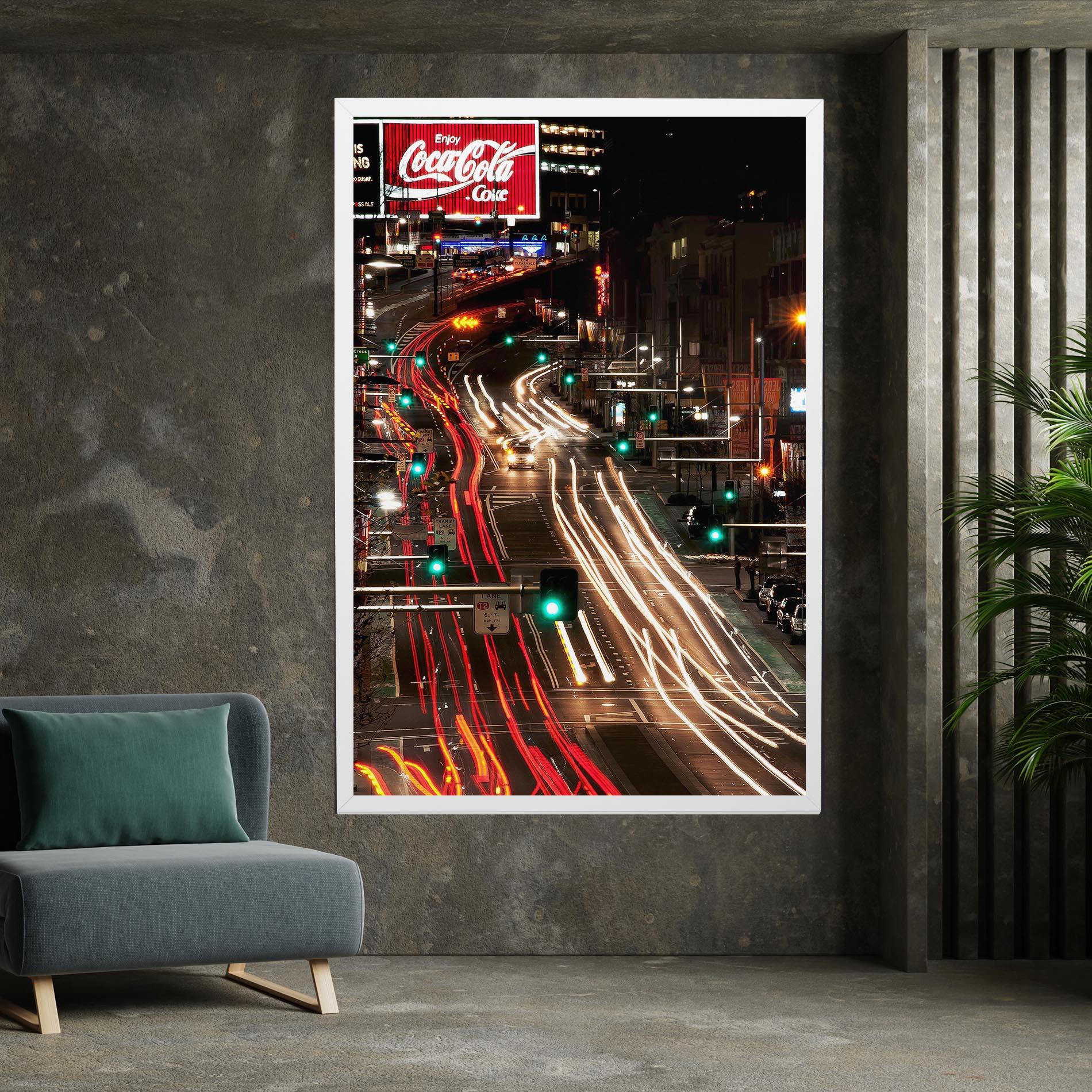 Leinwandbild Car Light Road mockup 7