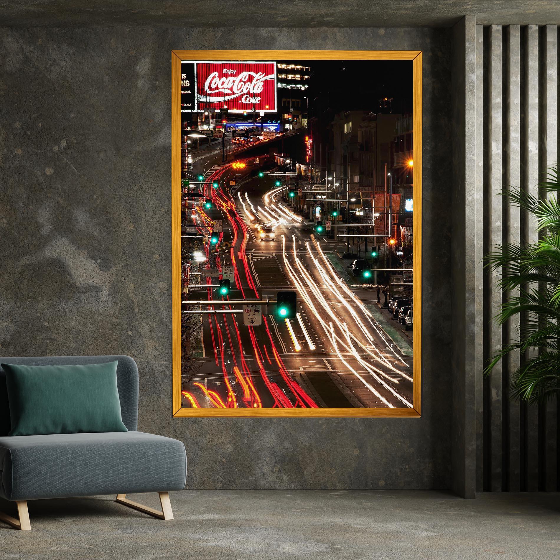 Leinwandbild Car Light Road mockup 7