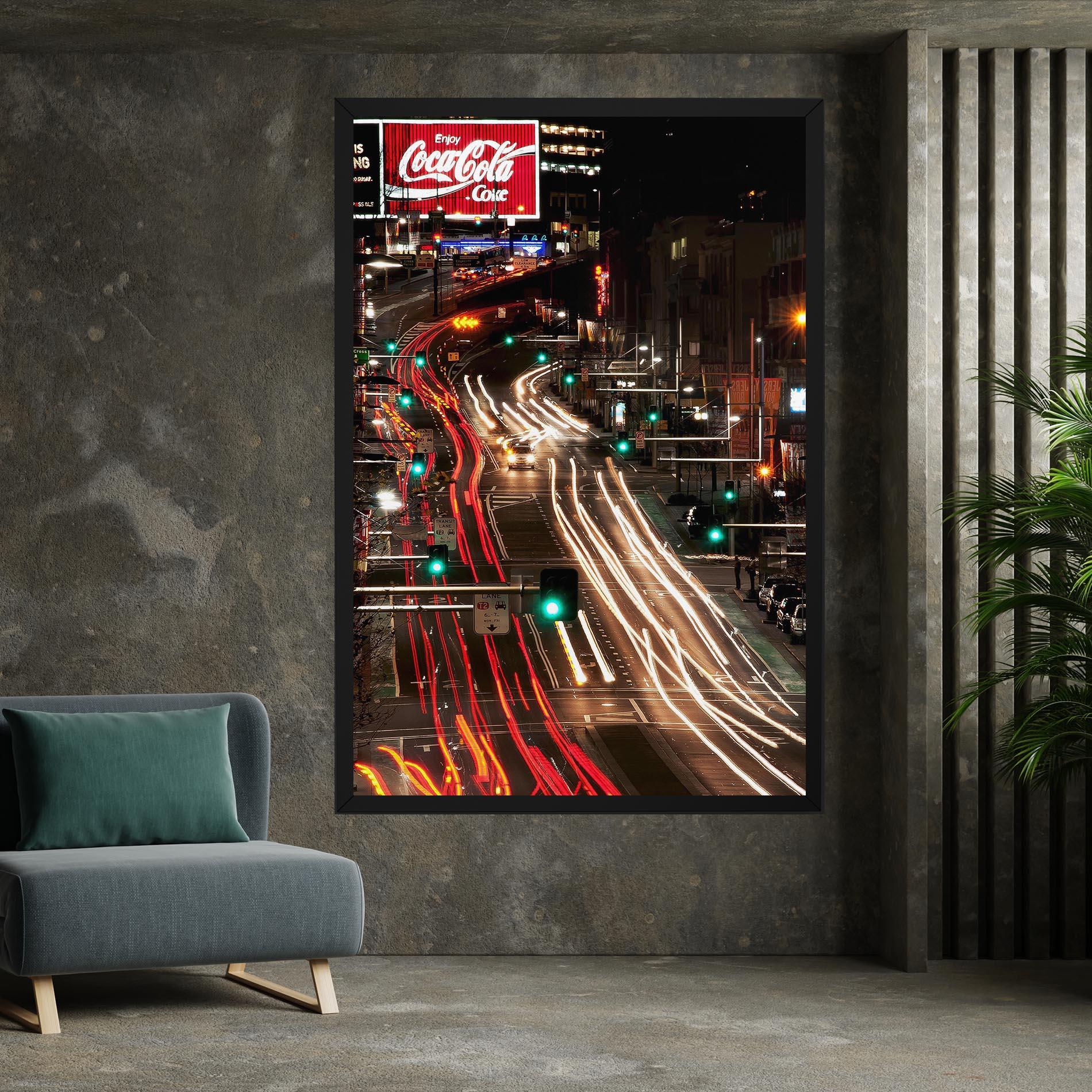 Leinwandbild Car Light Road mockup 7