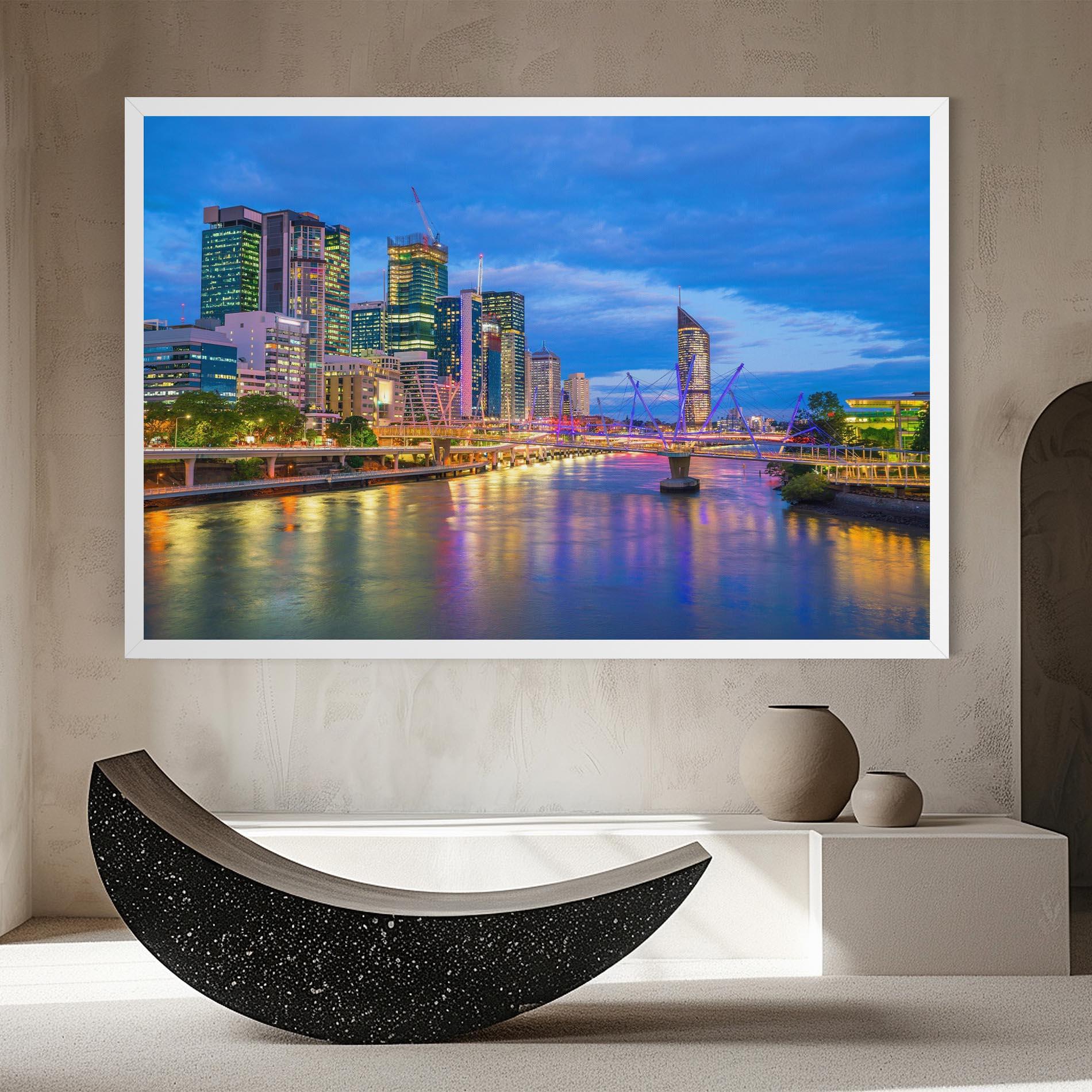 Leinwandbild Brisbane Skyline View mockup 8