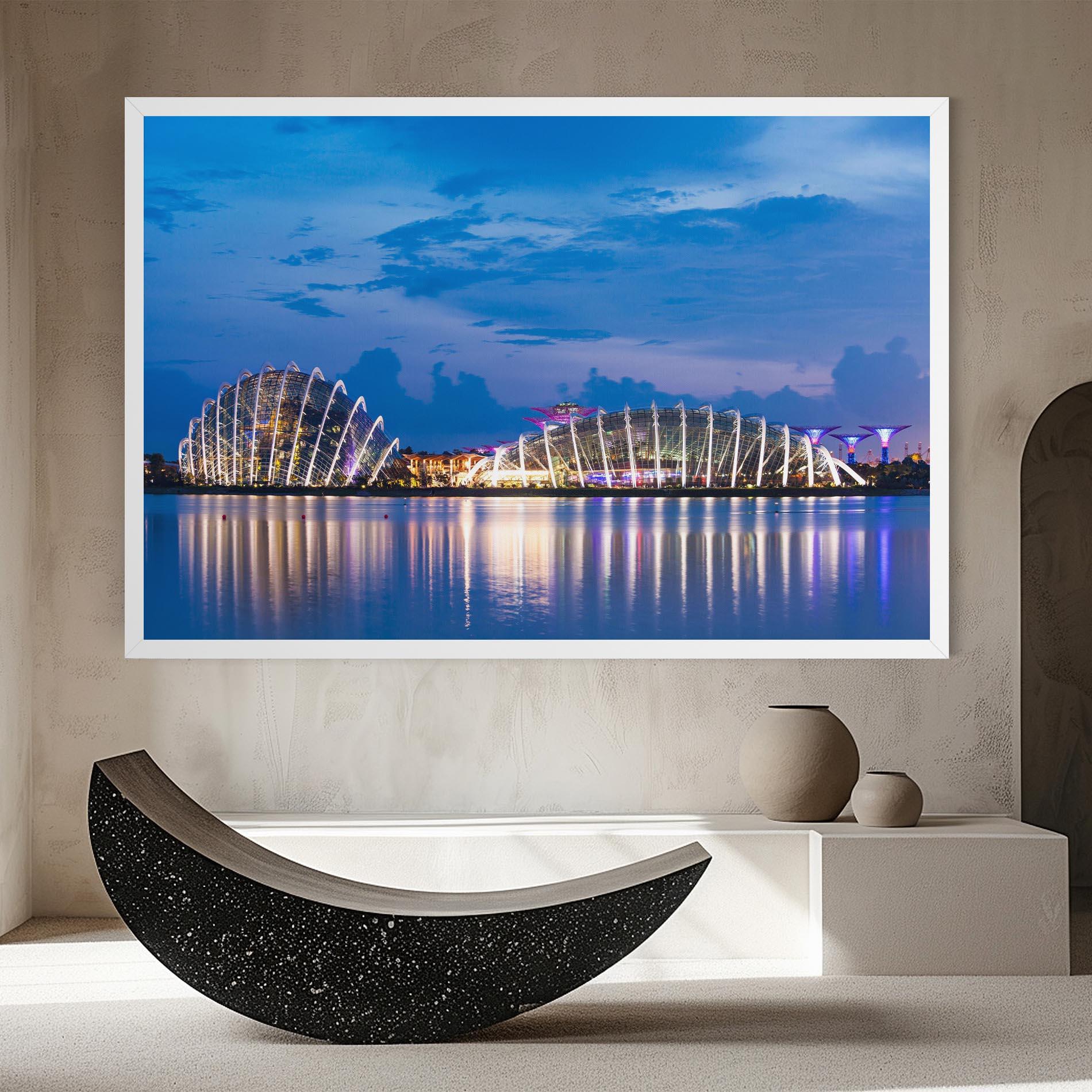 Leinwandbild Singapore Blue Sunset mockup 8