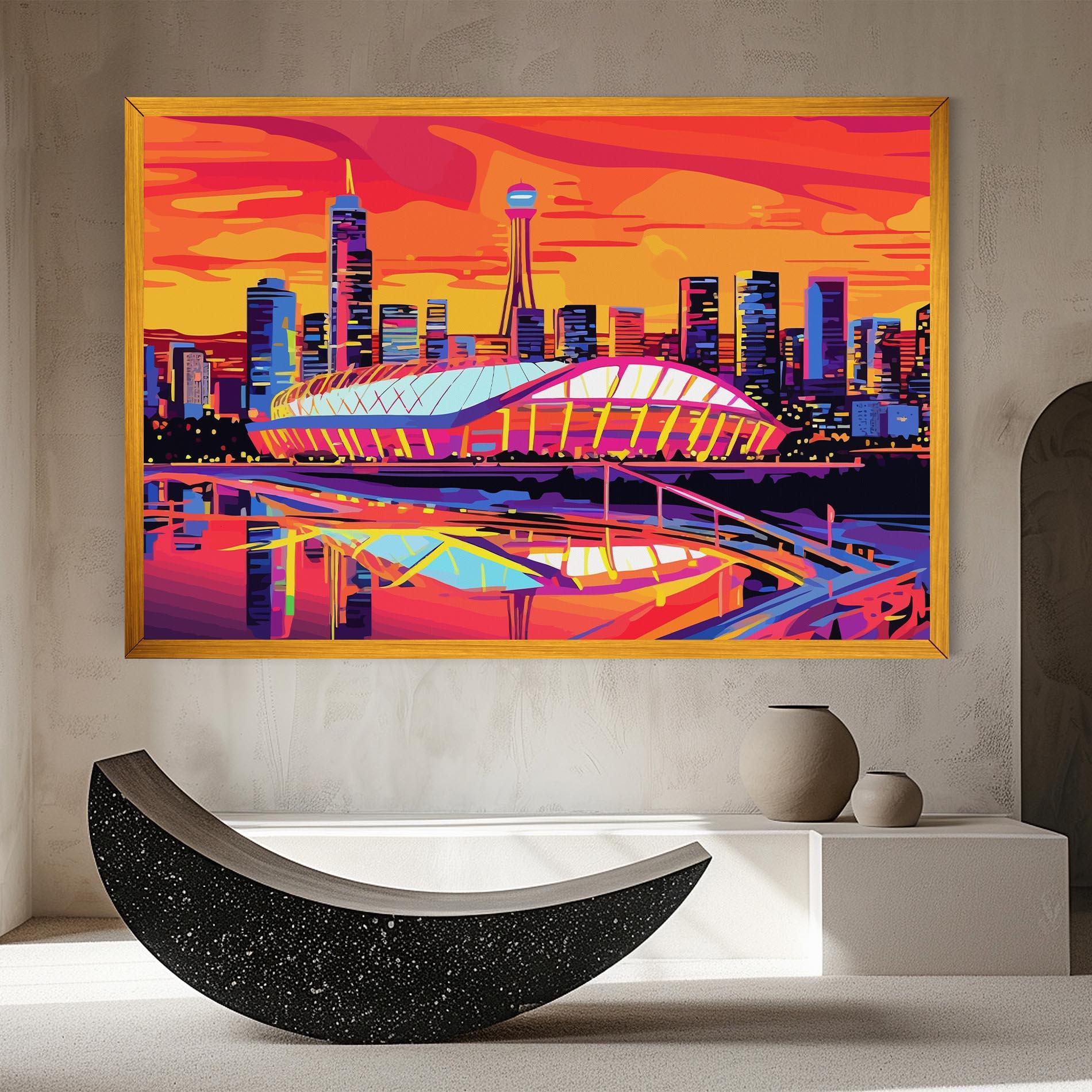 Leinwandbild Australian Orange Sunset mockup 8