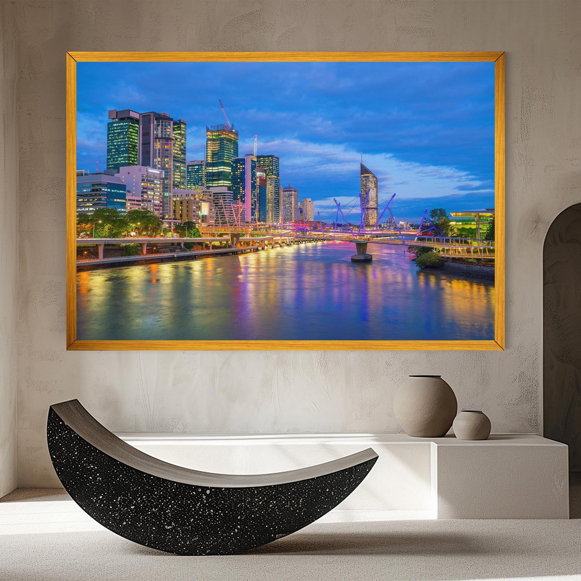 Leinwandbild Brisbane Skyline View mockup 8