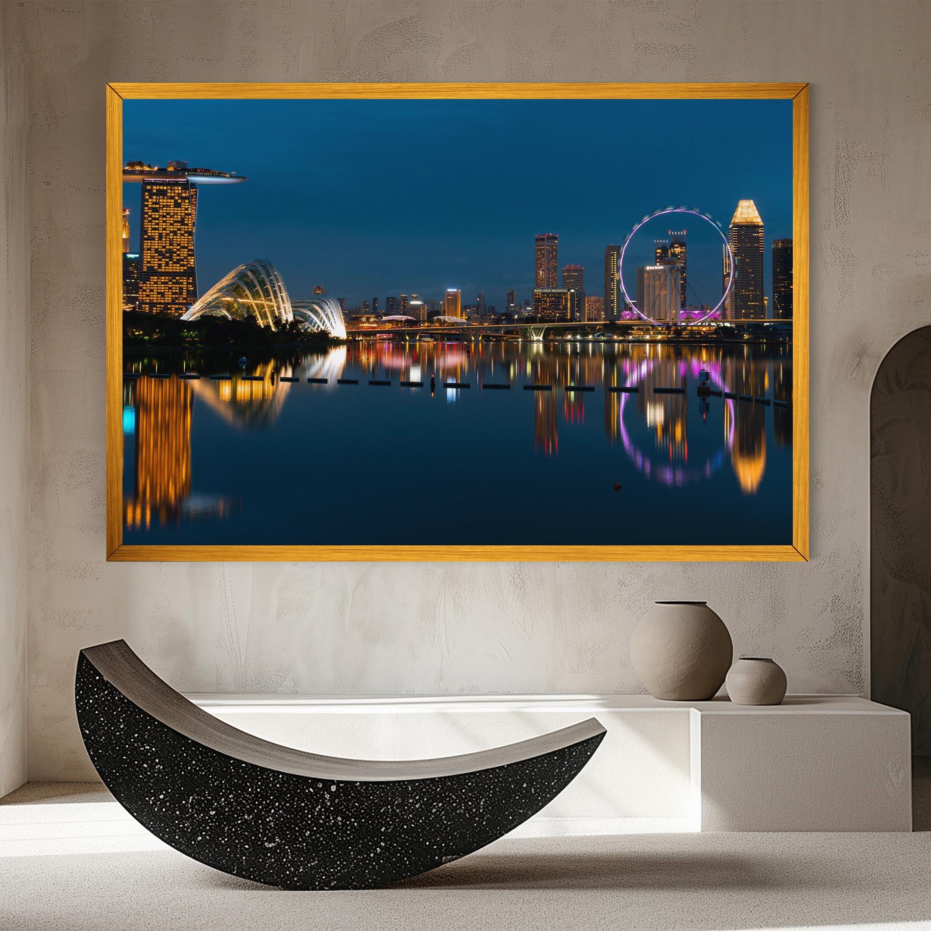Leinwandbild Singapore City Skyline mockup 8